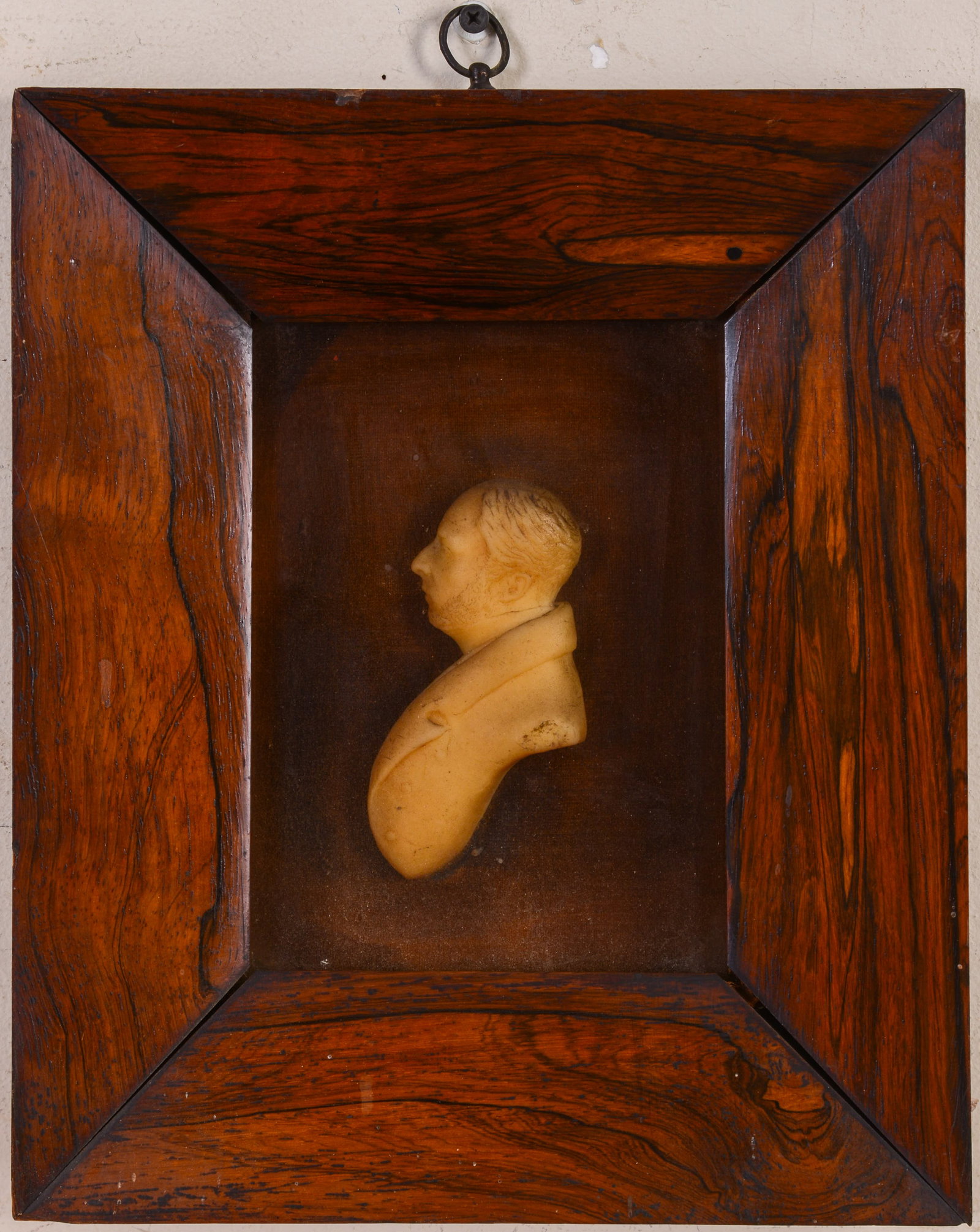 Wax Profile Portrait of a Man.: Frame 11.25 x 9.5 inches.