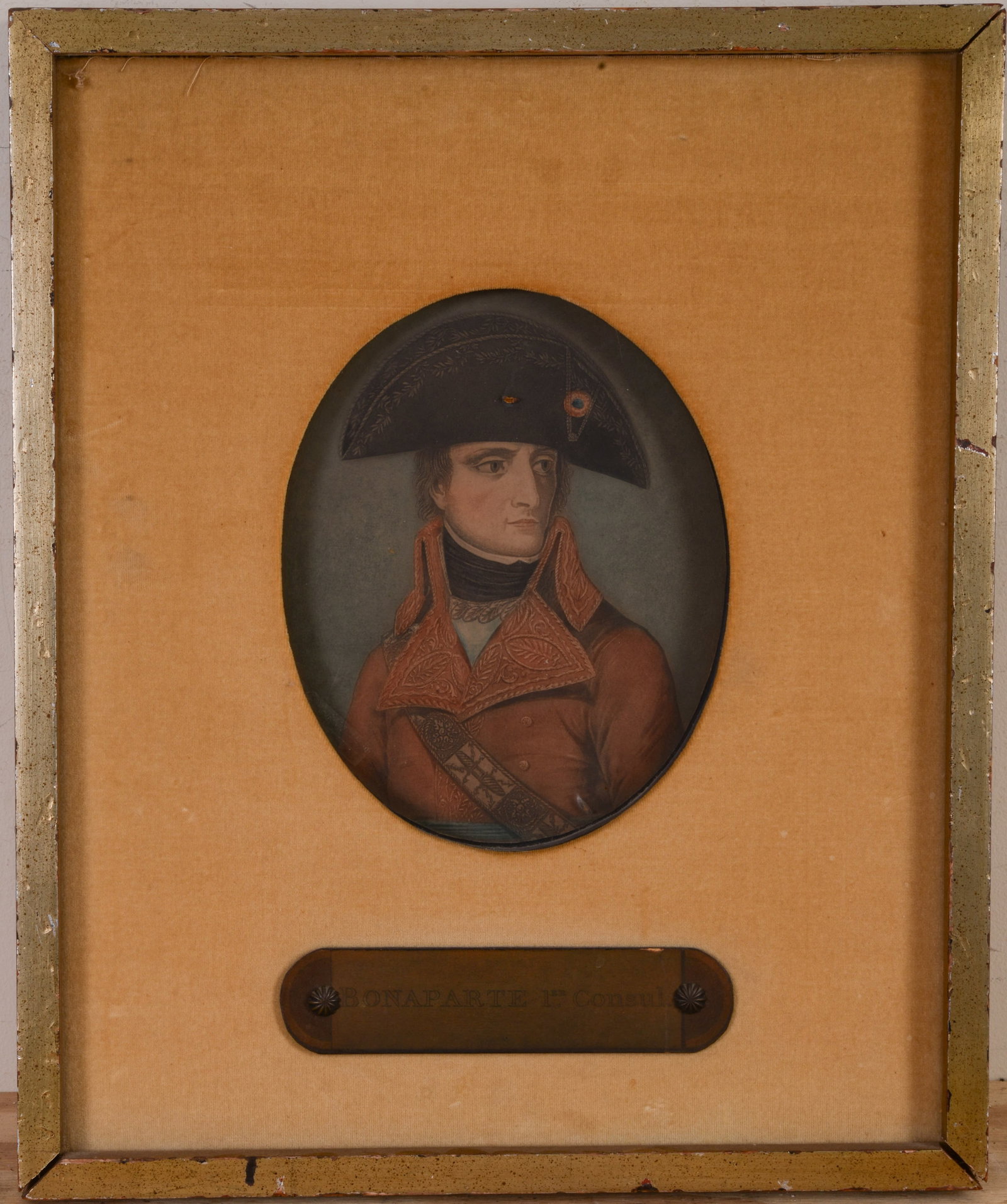 Print of Napoleon Bonaparte.: Framed, 20.5 x 17 inches. A note on the back reads 'purchased at the estate of Rock Hudson.'