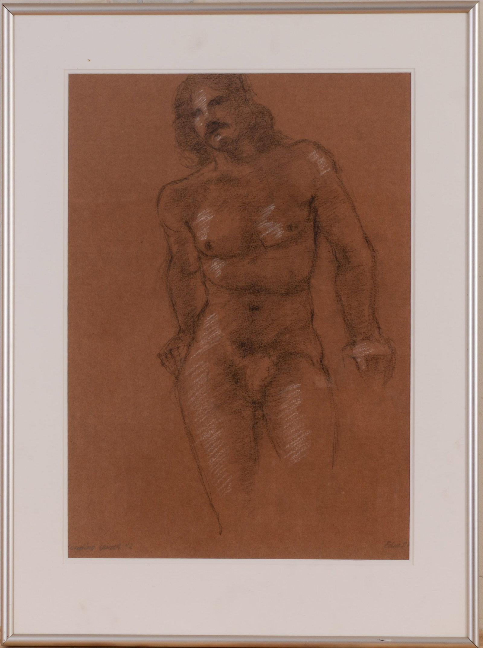 Edward S. Hewitt (1877-1962). Standing Nude #2.: Charcoal on paper, 22 x 15 inches, sight, signed lower right, titled lower left. Framed, 29 x 21.5 inches.