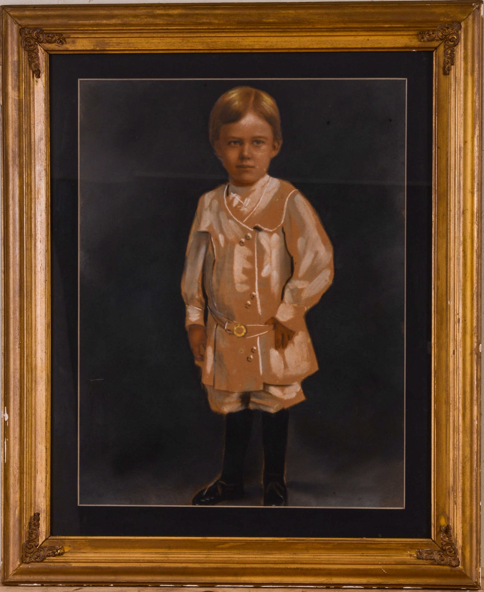 Early 20th Century Pastel Portrait of a Boy.: 17 x 13 inches, sight. Framed, 23.5 x 19.5 inches.