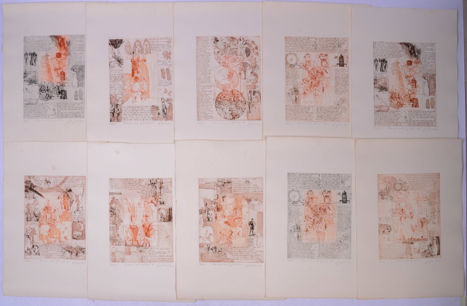 Adam Wurtz (1927-1994). Ten Lithographs From the Romeo and Juliet Portfolio. (1 of 6)