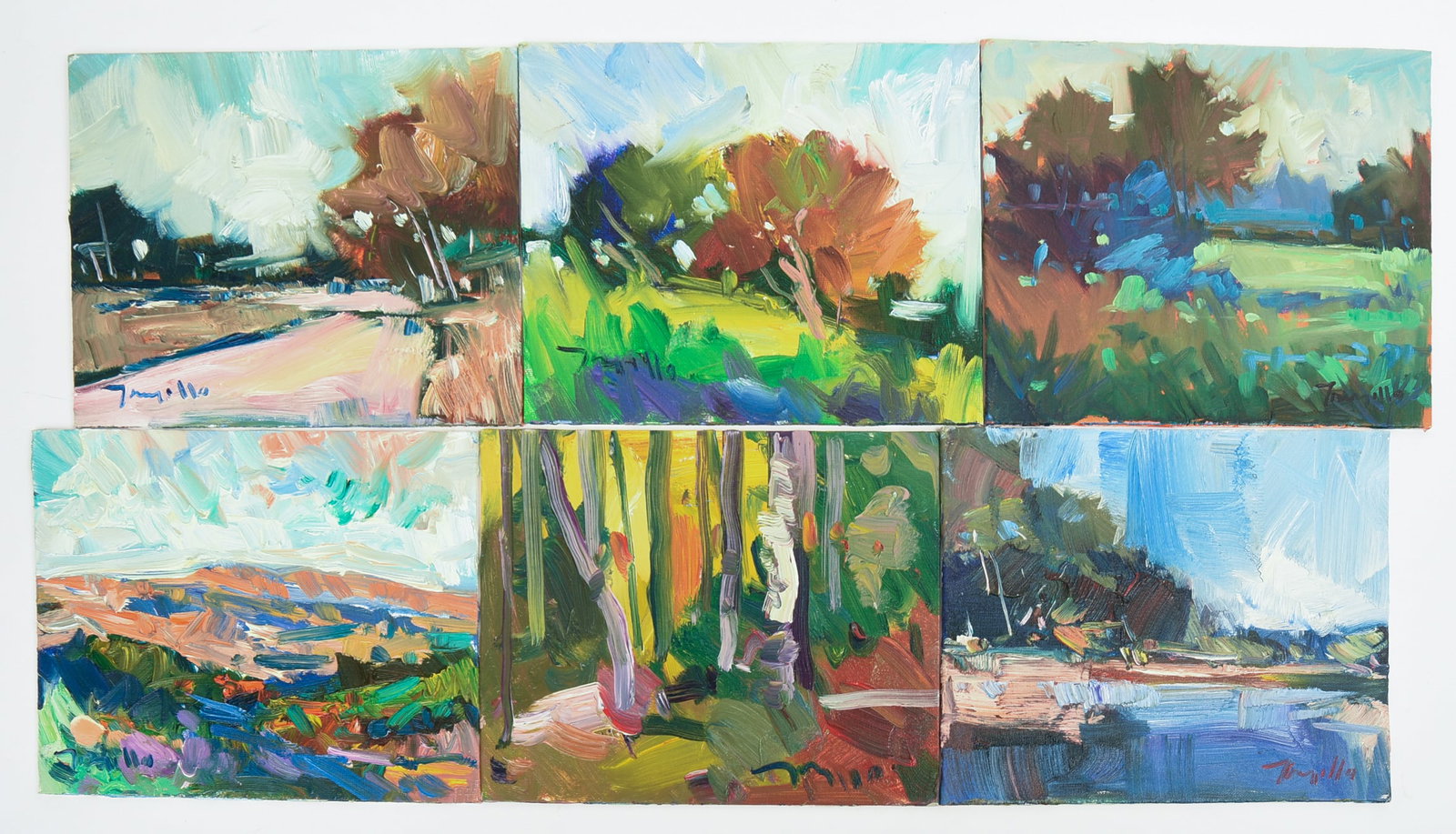 Jose Trujillo (b. 1982). Eight Paintings.: Oil on board, 8 x 10 inches.