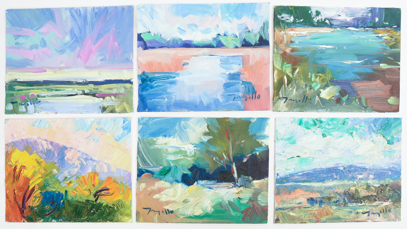 Jose Trujillo (b. 1982). Eight Paintings.: Oil on board, 8 x 10 inches.