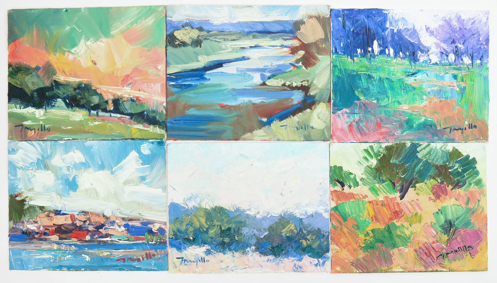 Jose Trujillo (b. 1982). Eight Paintings.: Oil on board, 8 x 10 inches.