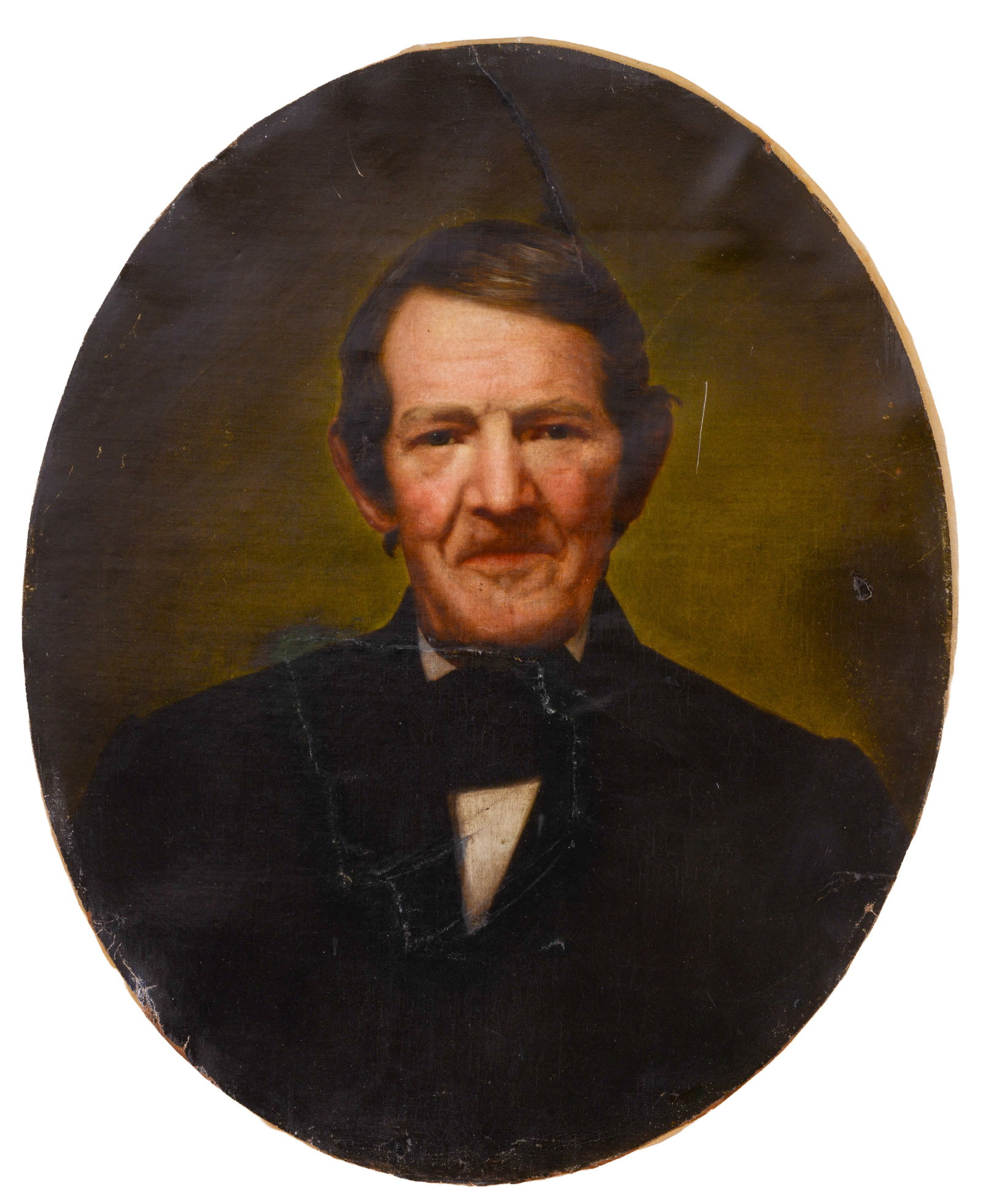Portrait of a Man.: Oil on canvas, 27 x 22 inches. Relined, restored damage to bottom third.