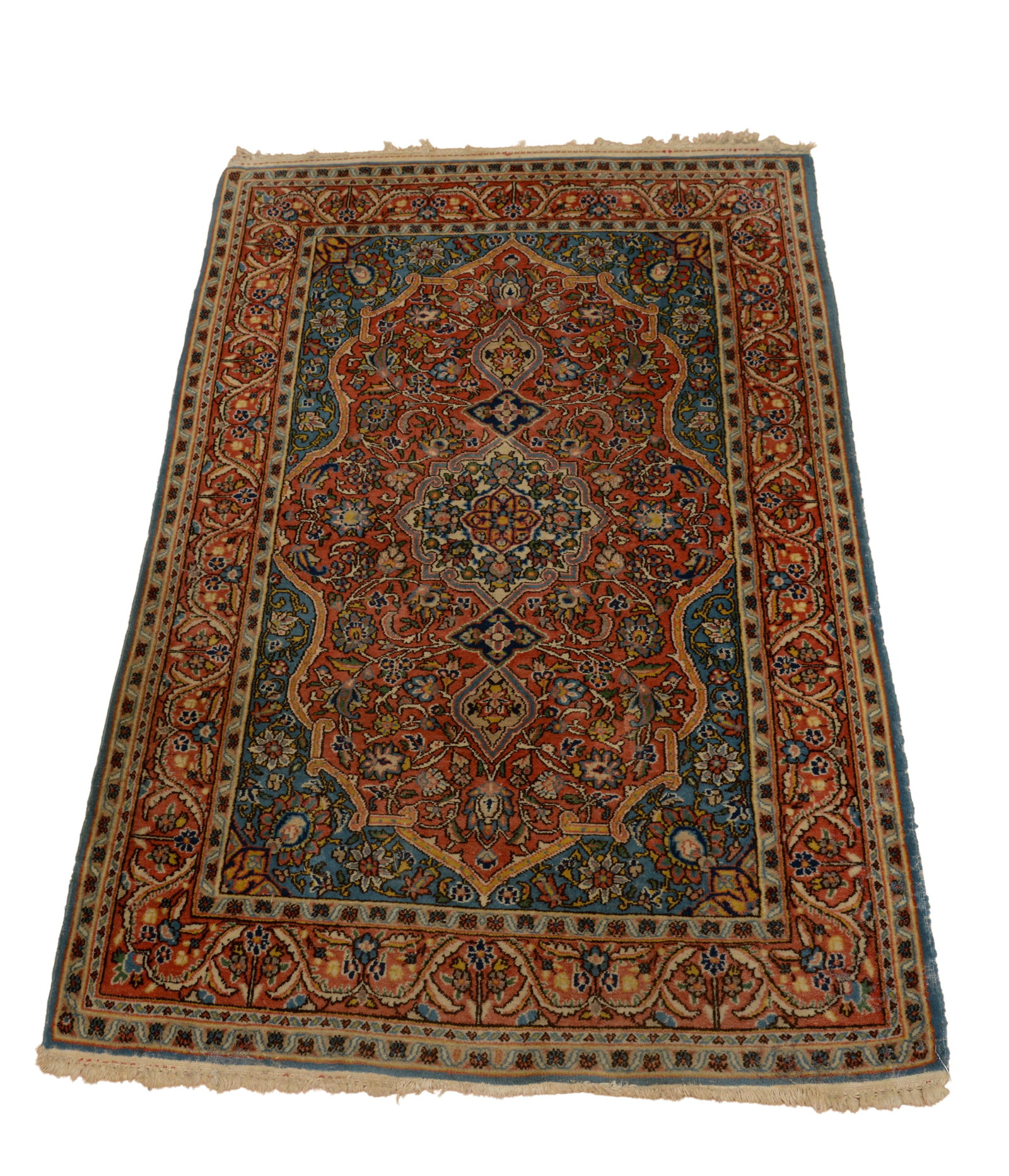 Antique Persian Rug: 3 feet 6 inches by 5 feet 3 inches.