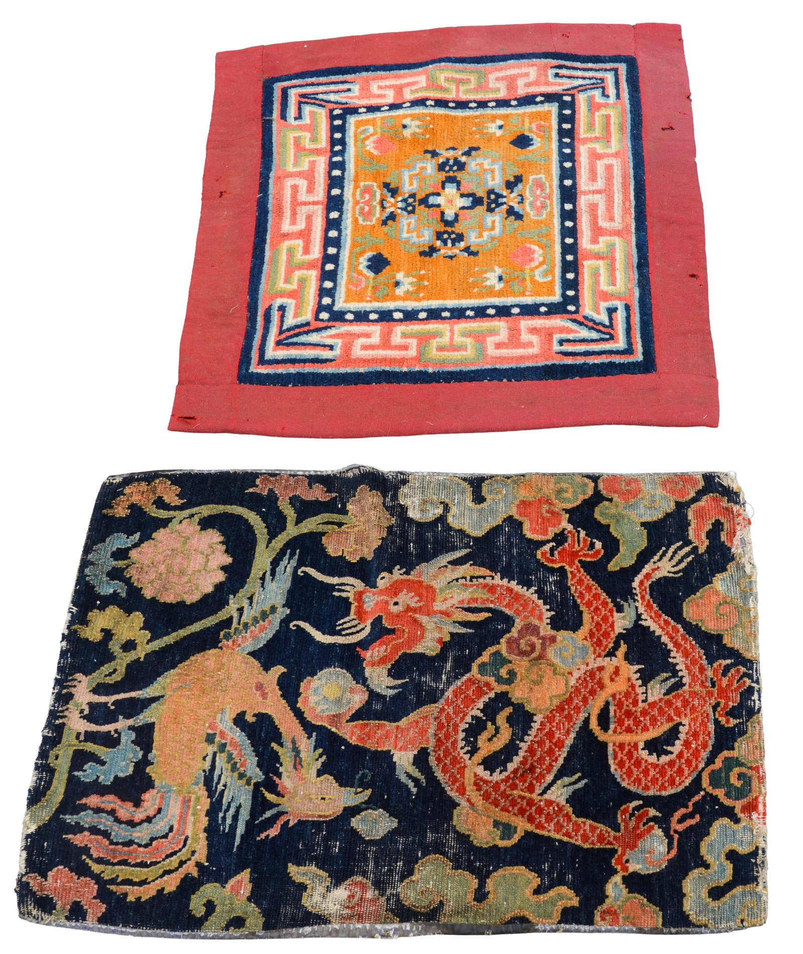 Two Small Hand Woven Mats.: 34 x 23 and 31 x 29 inches.