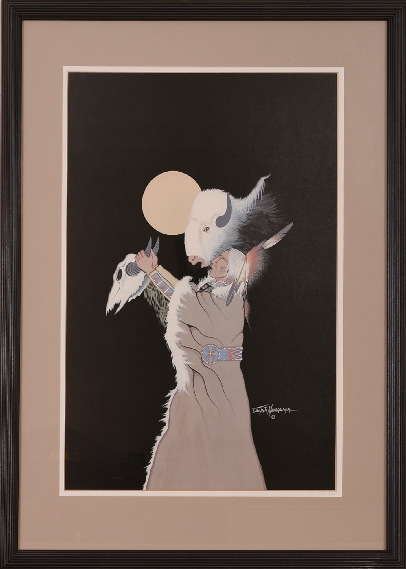 Doc Tate Nevaquaya Print: Prayer to the Buffalo. (1 of 3)