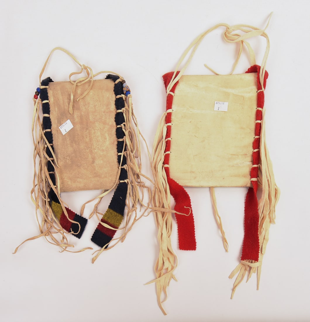 Two Native American Hide Pouches. - 2