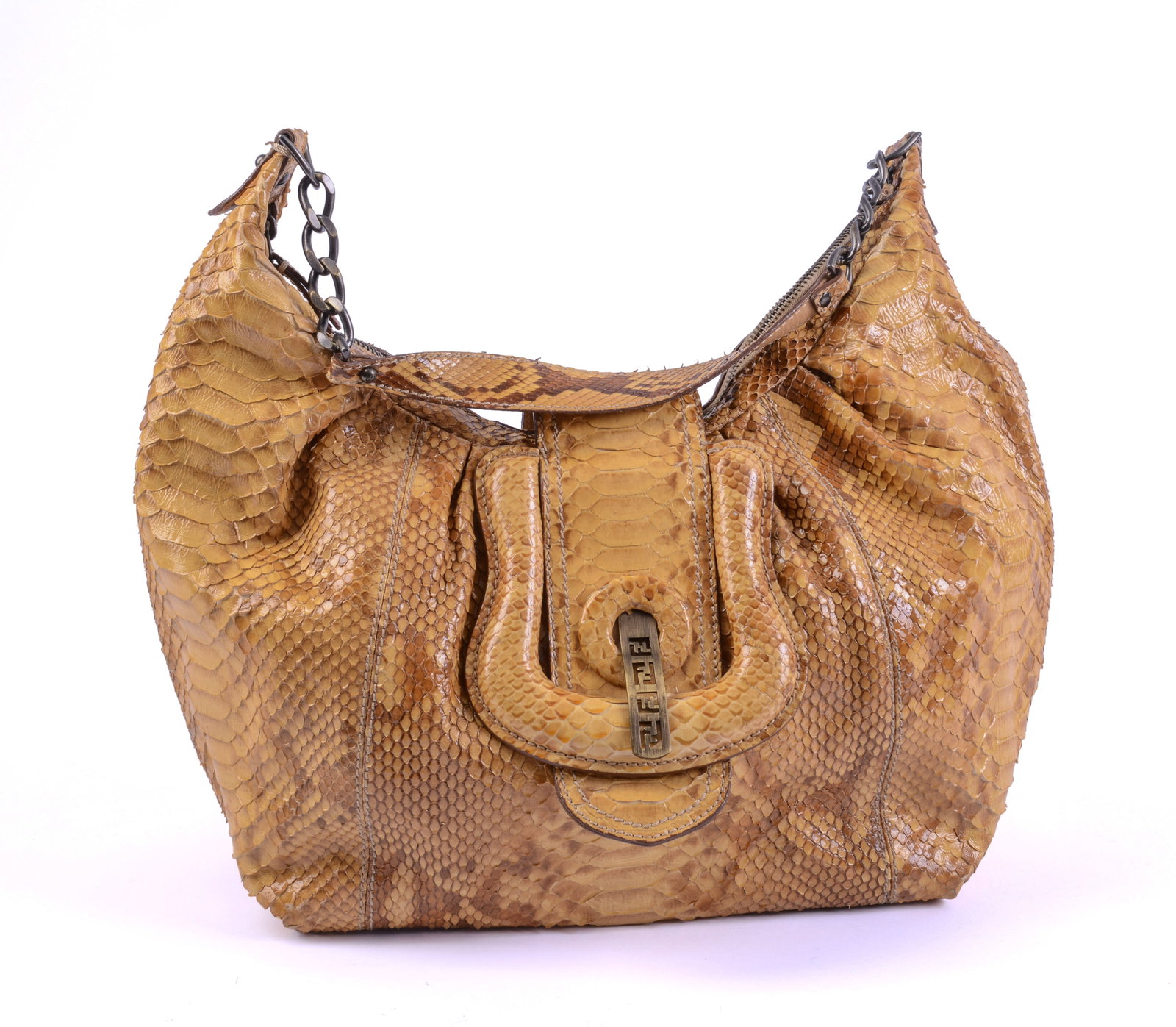 Snakeskin Bag, Fendi Mark: 10 x 16 inches. Some wear.