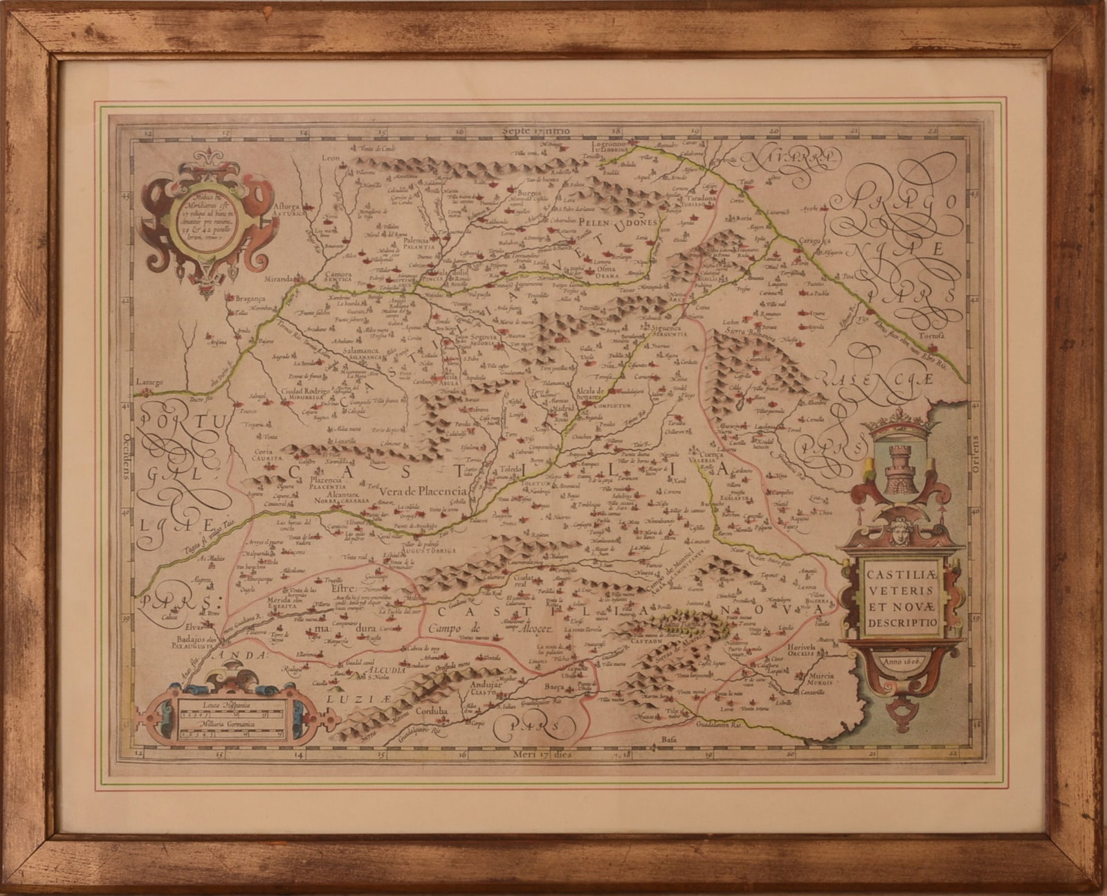 Jodocus Hondius Map of Spain. (1 of 2)