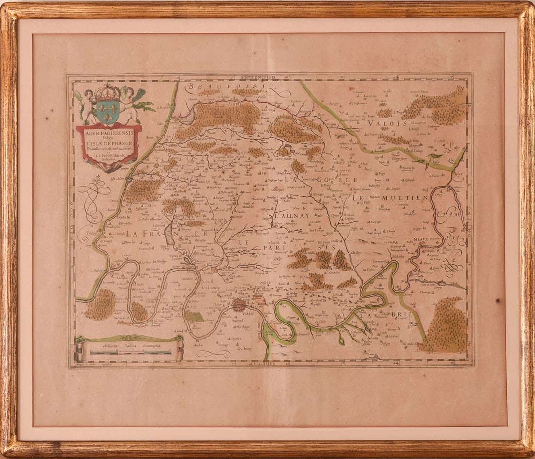 Willem Janszoon Blaeu.Ager Parisiensis vulgo L'Isle De France. (1 of 5)