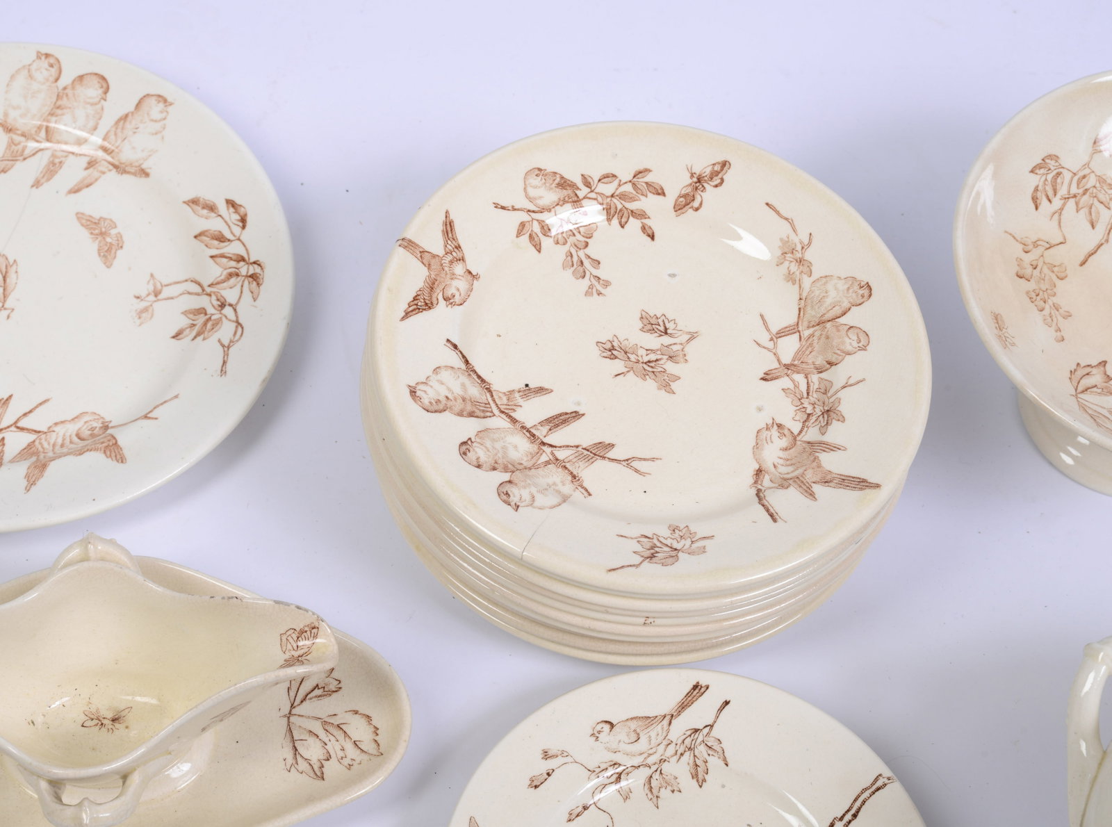 Brown Transferware Part Dinner Service. - 3