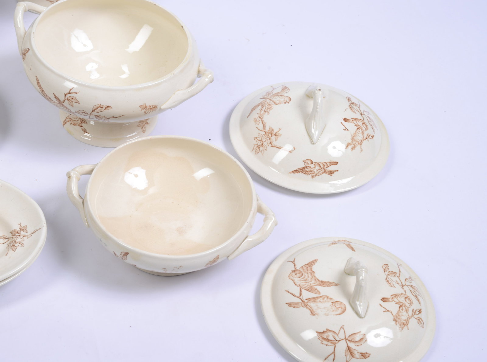 Brown Transferware Part Dinner Service. - 4