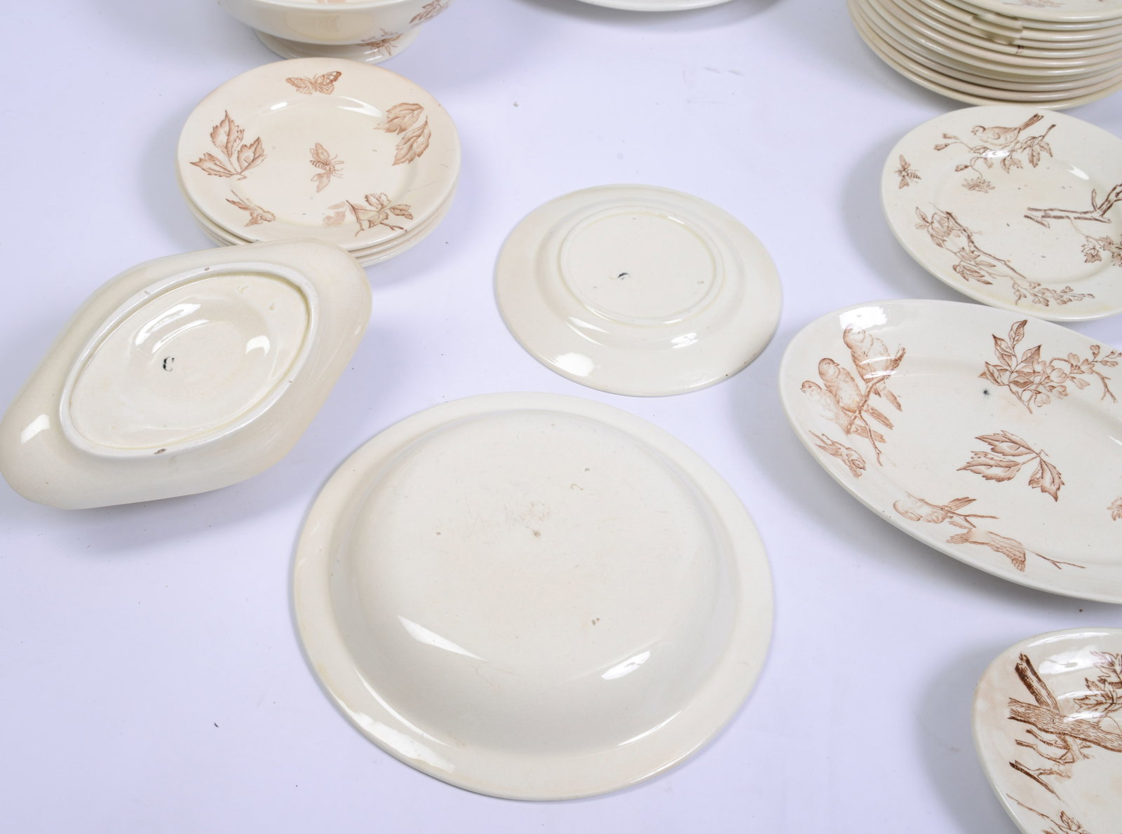 Brown Transferware Part Dinner Service. - 5