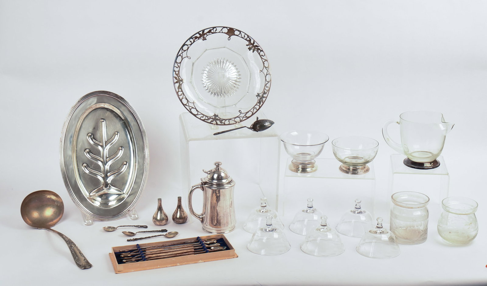 Group of Silverplate and Glass Items. (1 of 14)