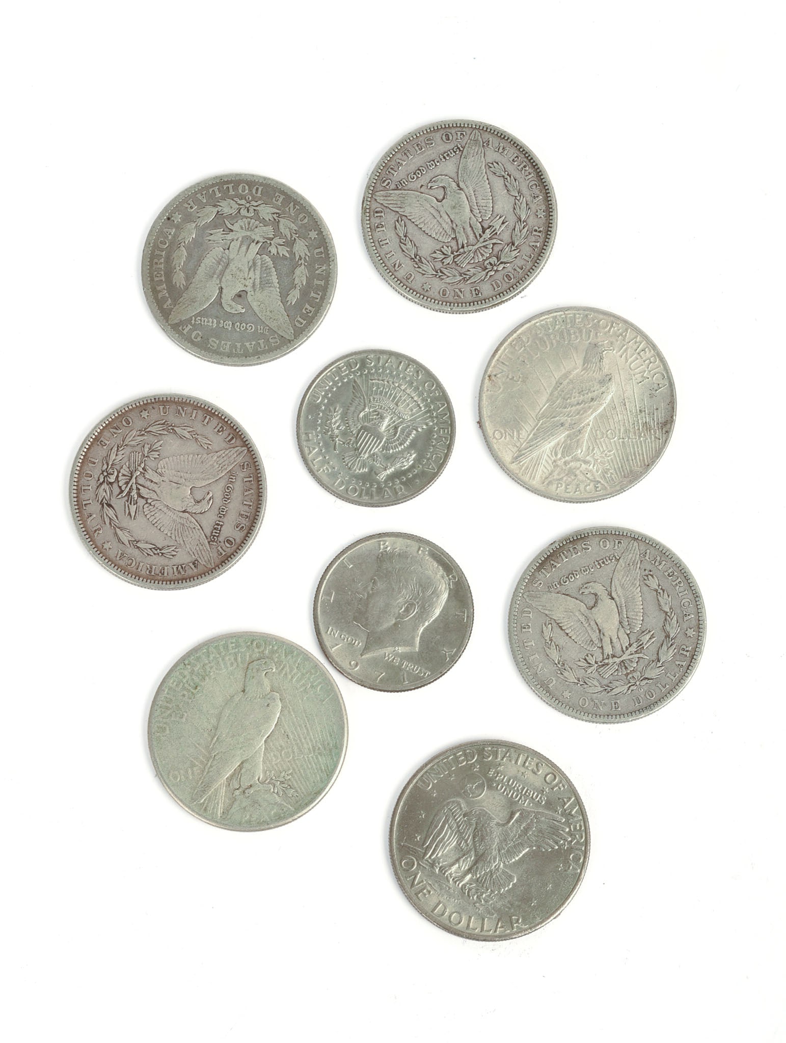 Nine American Coins. (1 of 2)