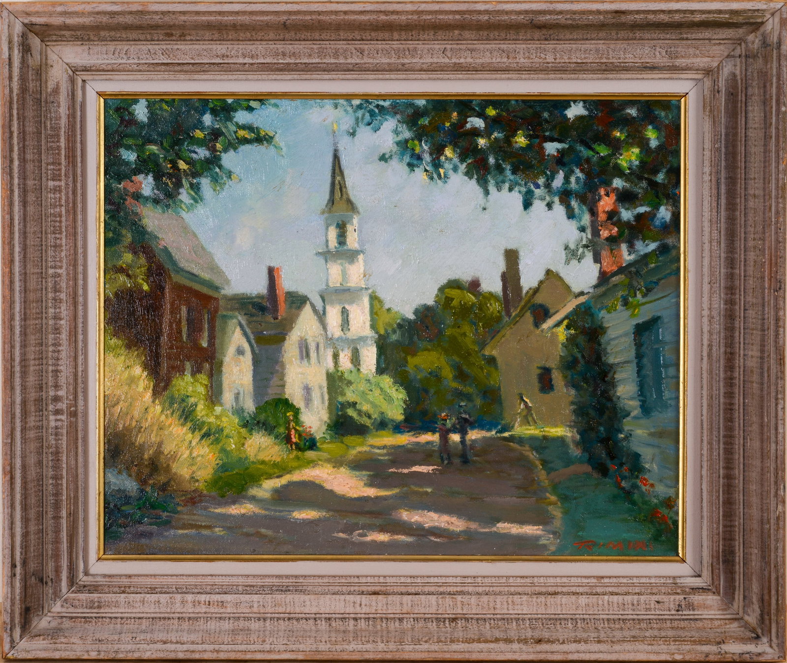 JOSEPH RIMINI (1920 - 2000). CLEAVES STREET, ROCKPORT, MASS.: Oil on board, 16 x 20 inches. Framed, 22 x 26 inches.