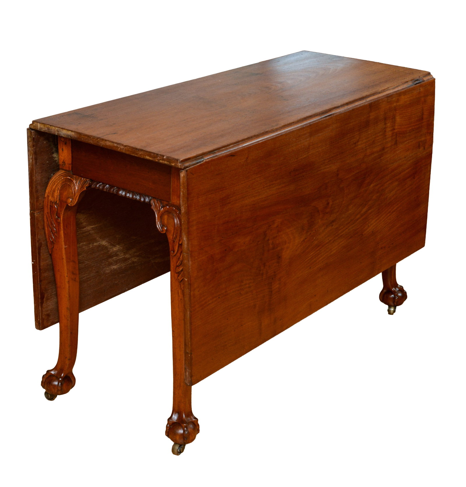 18TH CENTURY CHIPPENDALE WALNUT DROP-LEAF TABLE. (1 of 4)