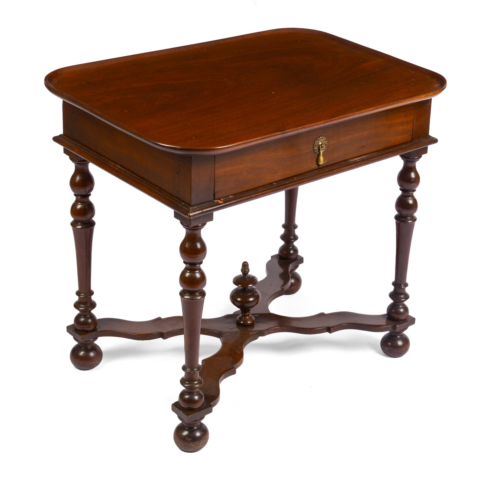 ENGLISH WILLIAM & MARY SIDE TABLE.: Height 26 inches, width 28 inches, depth 20 inches.