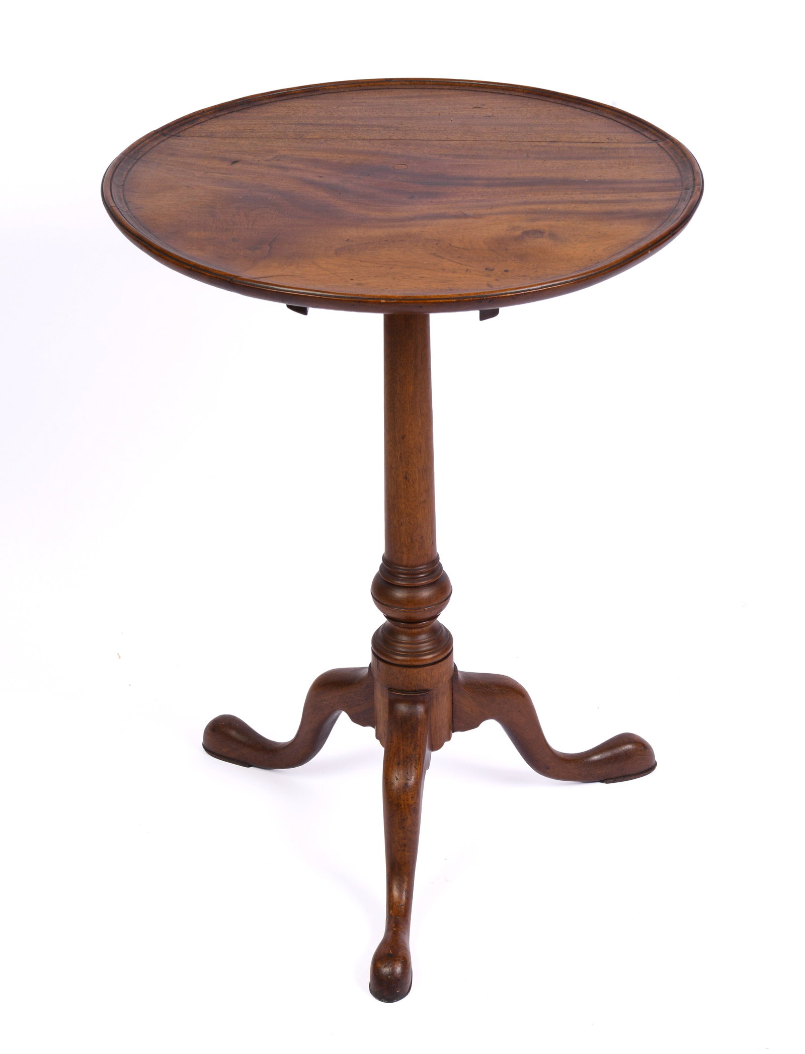 NEW ENGLAND TILT-TOP CANDLE STAND.: Height 27.5 inches, diameter of top 20.5 inches.