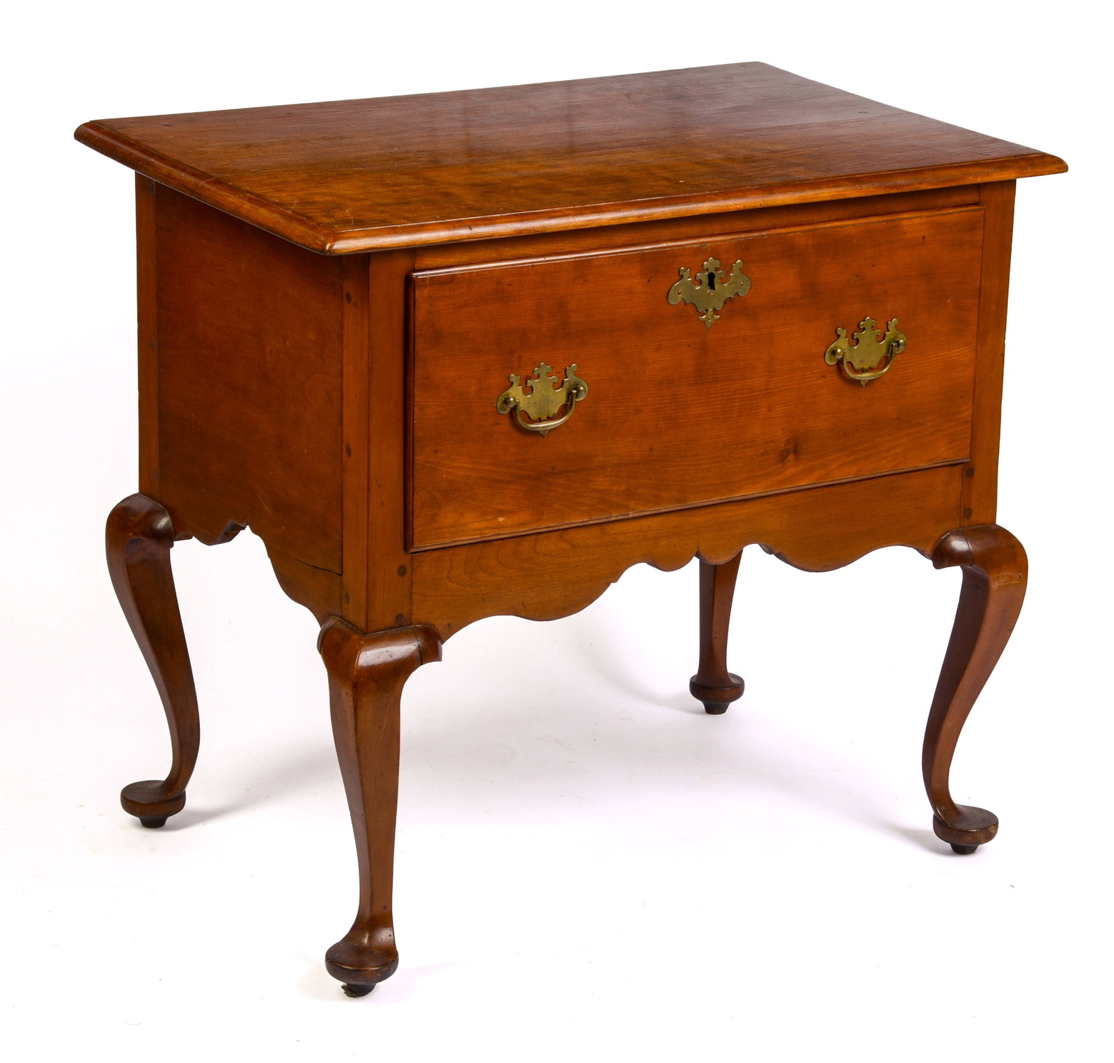 QUEEN ANNE MAPLE ONE DRAWER LOWBOY. (1 of 4)