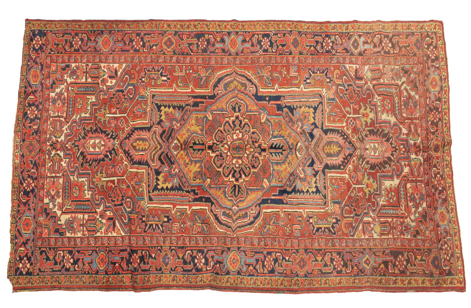 ANTIQUE PERSIAN HERIZ RUG. (1 of 2)