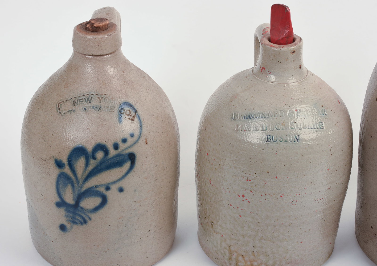 THREE STONEWARE JUGS. - 2
