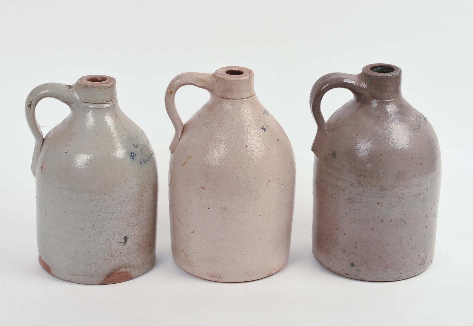 THREE SMALL STONEWARE JUGS. - 2