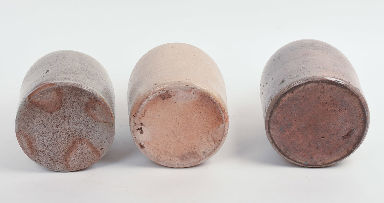 THREE SMALL STONEWARE JUGS. - 4