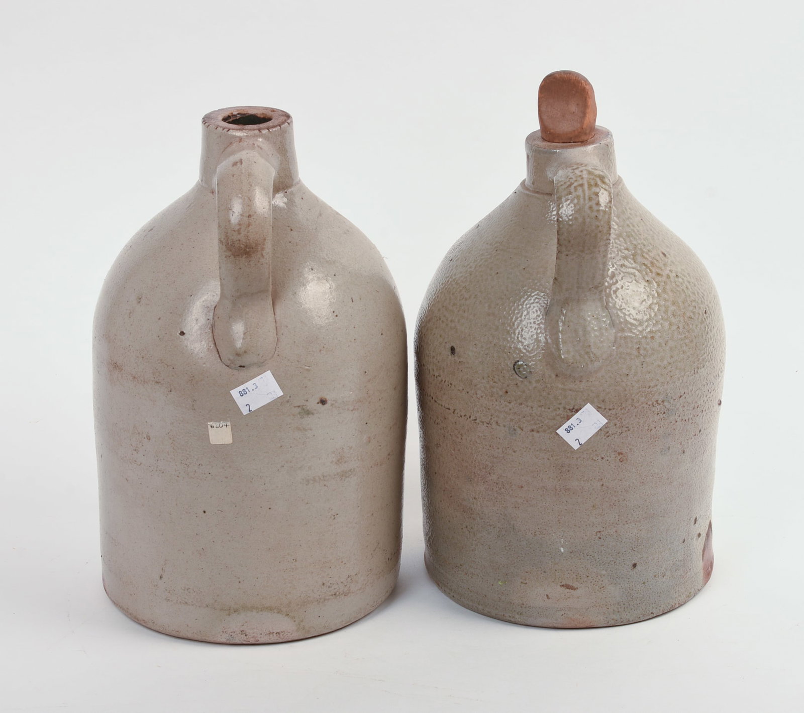 TWO STONEWARE CROCKS. - 2