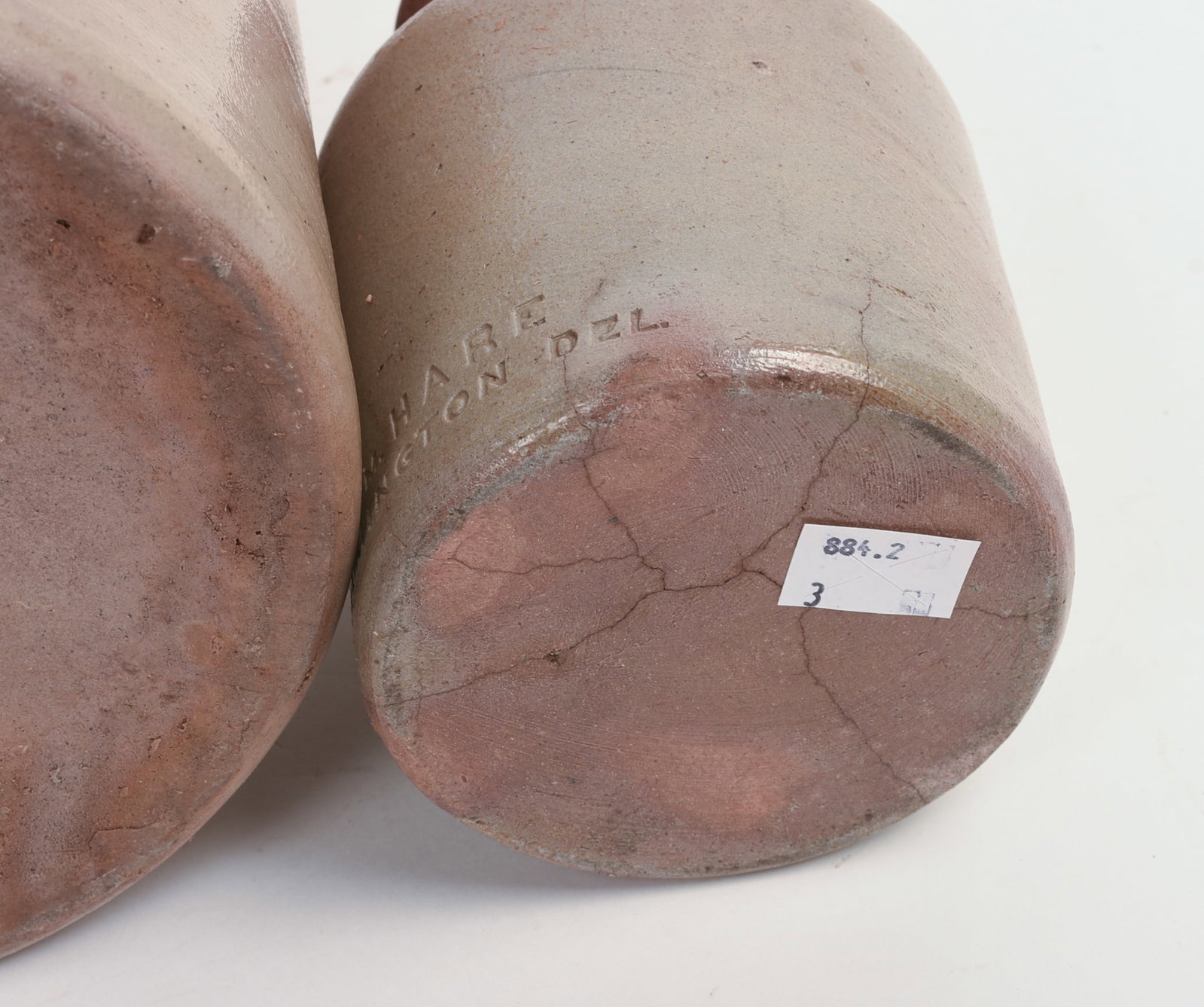 THREE STONEWARE PIECES. - 7