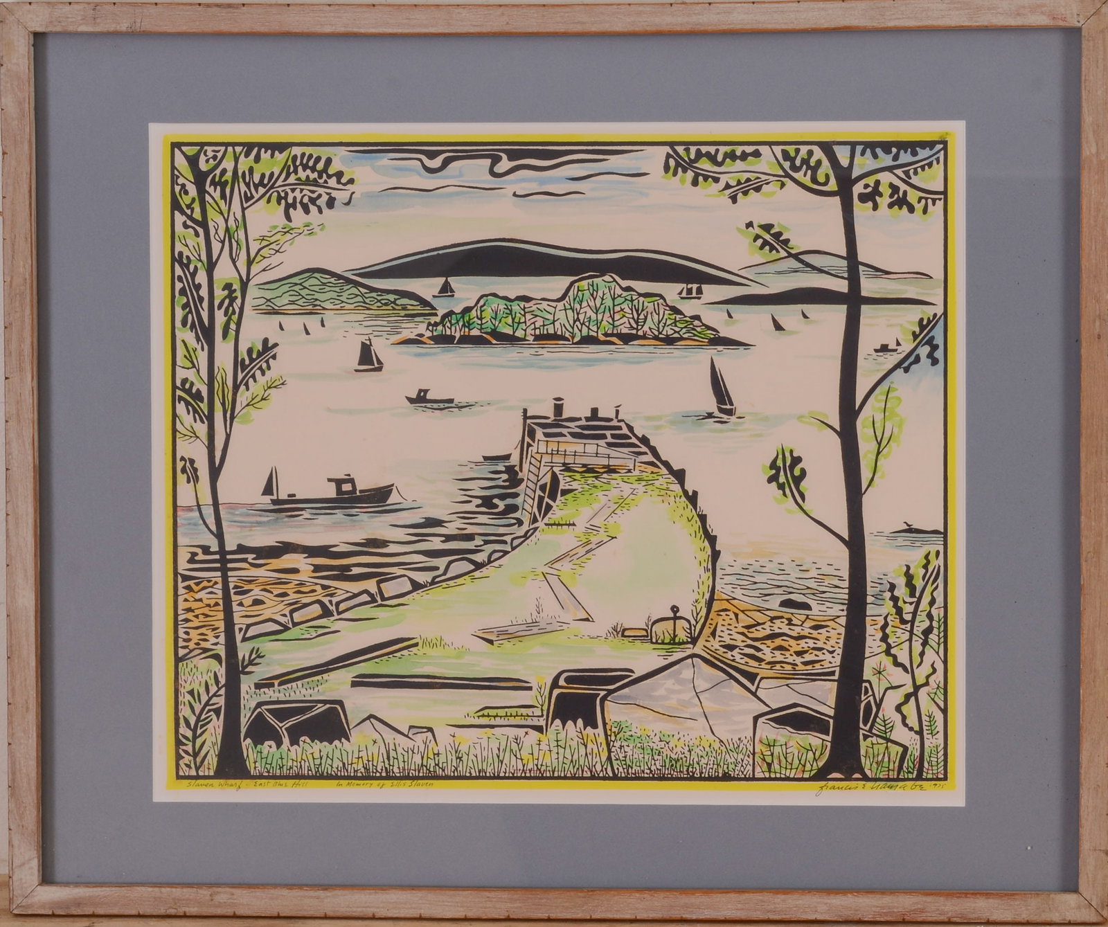 FRANCIS HAMABE (MAINE, 1917-2002). SLAVEN WHARF, EAST BLUE HILL. (1 of 3)