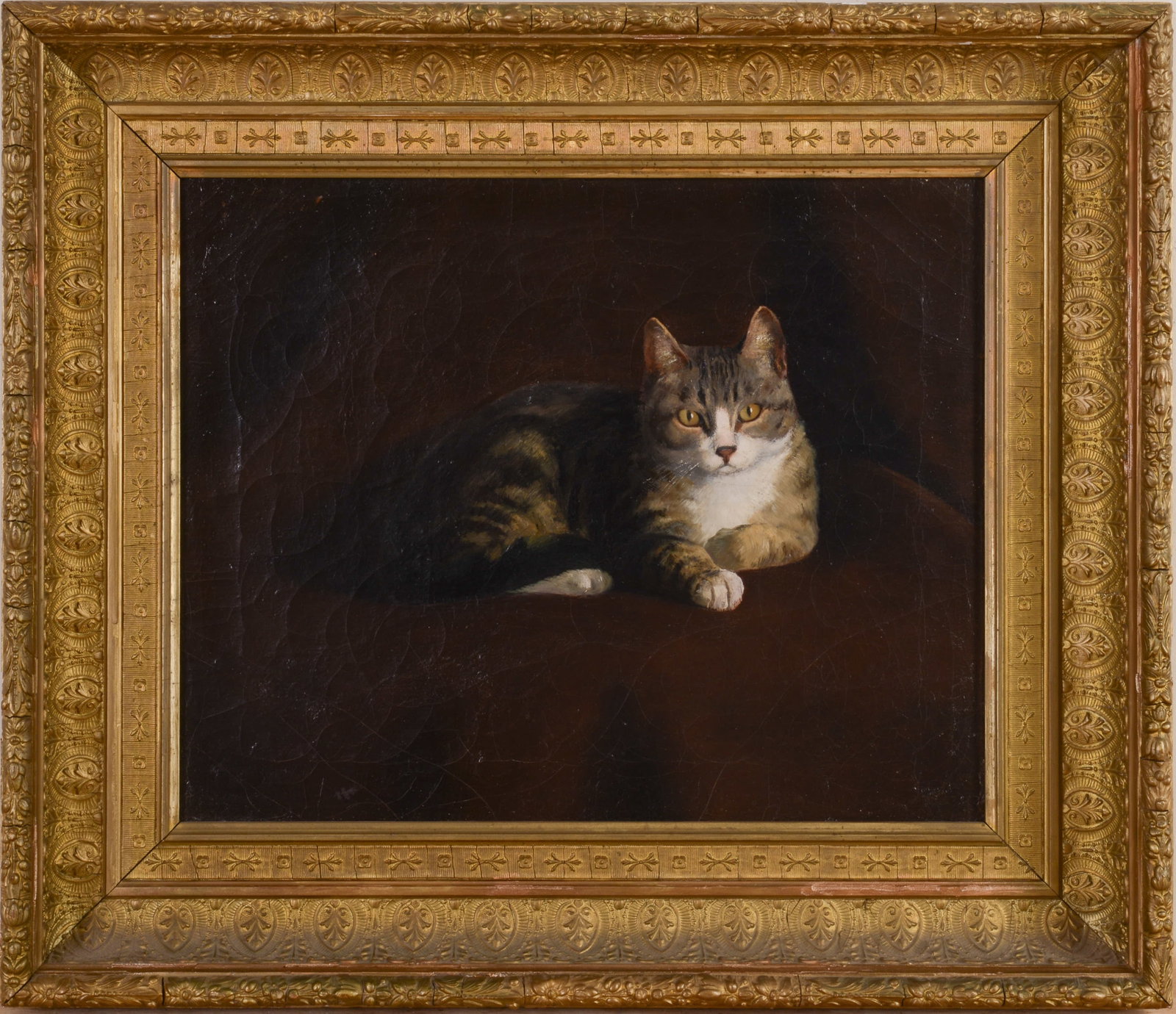 19TH CENTURY PORTRAIT OF A CAT. (1 of 2)