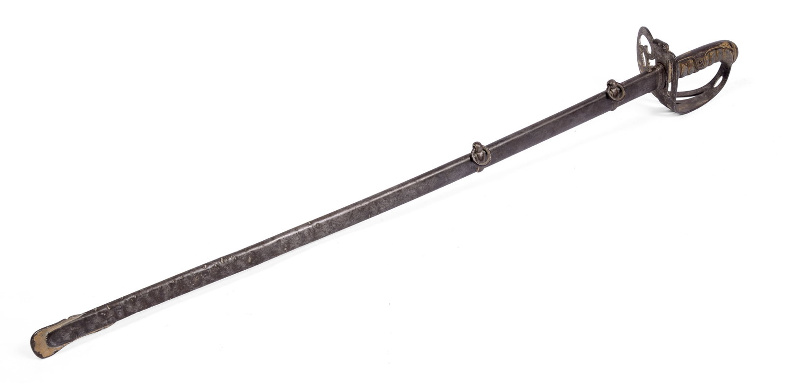 AMERICAN EAGLE CIVIL WAR SWORD.: Patriotic hand guard with American eagle and engraved E Pluribus Unum. Overall length 39 inches.