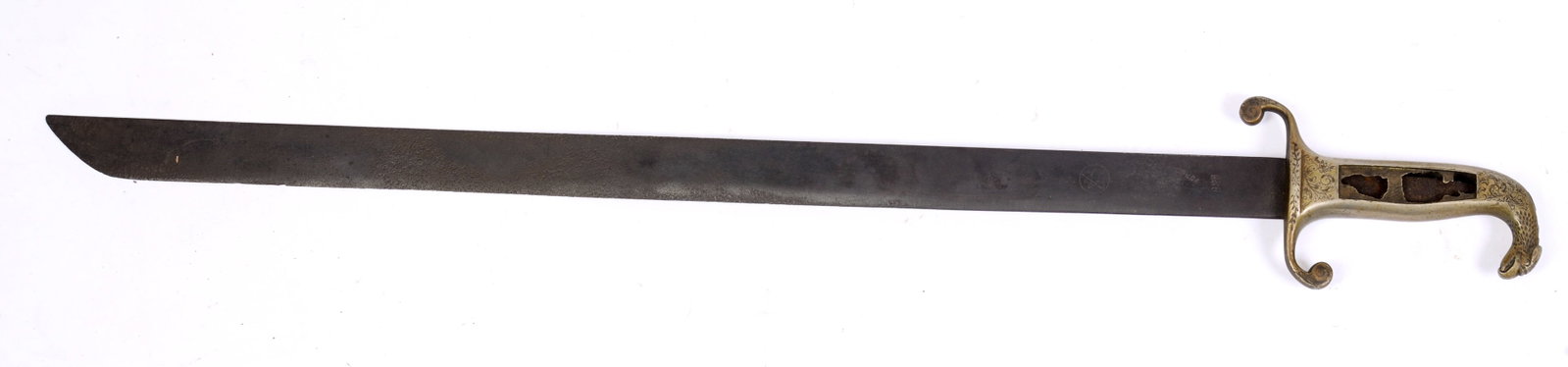 19TH CENTURY GERMAN EAGLE HANDLE SWORD.: Signed blade. Overall length 29.5 inches. Missing inlay on handle.