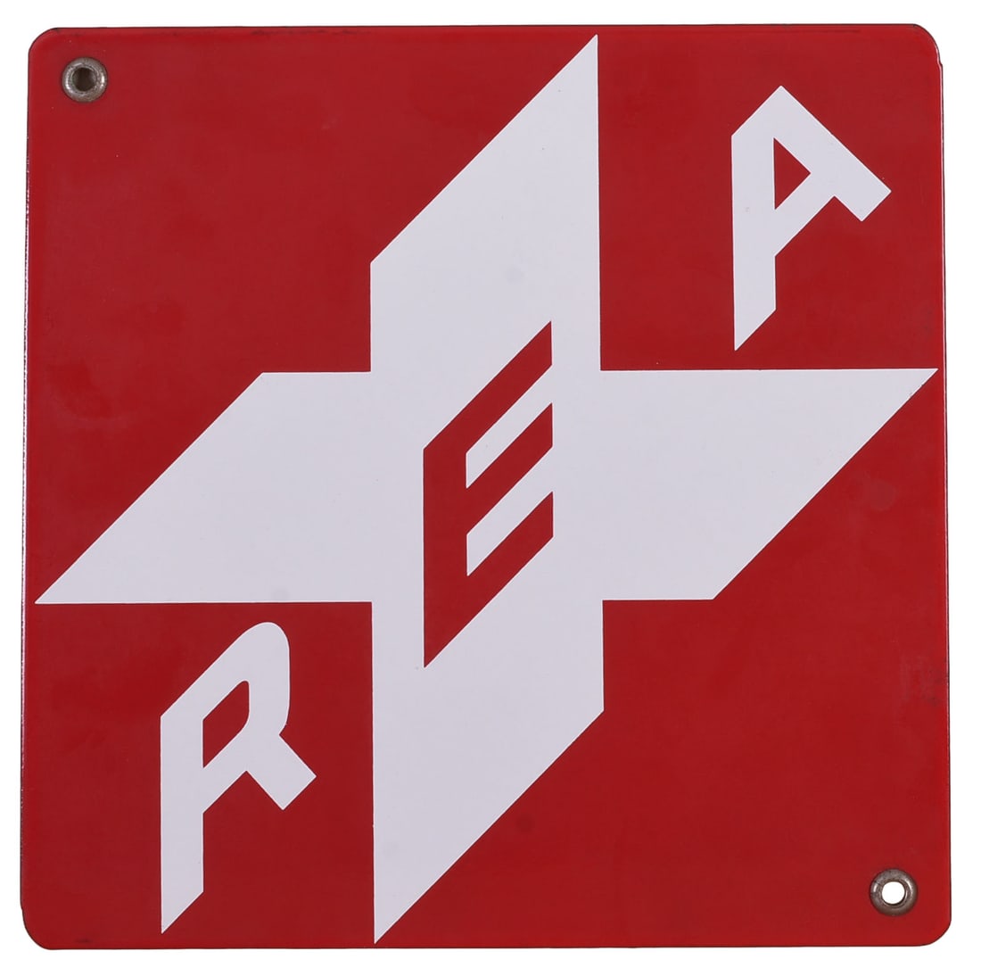 RAILWAY EXPRESS AGENCY ENAMEL SIGN.: 12 x 12 inches. Excellent condition, new old stock.