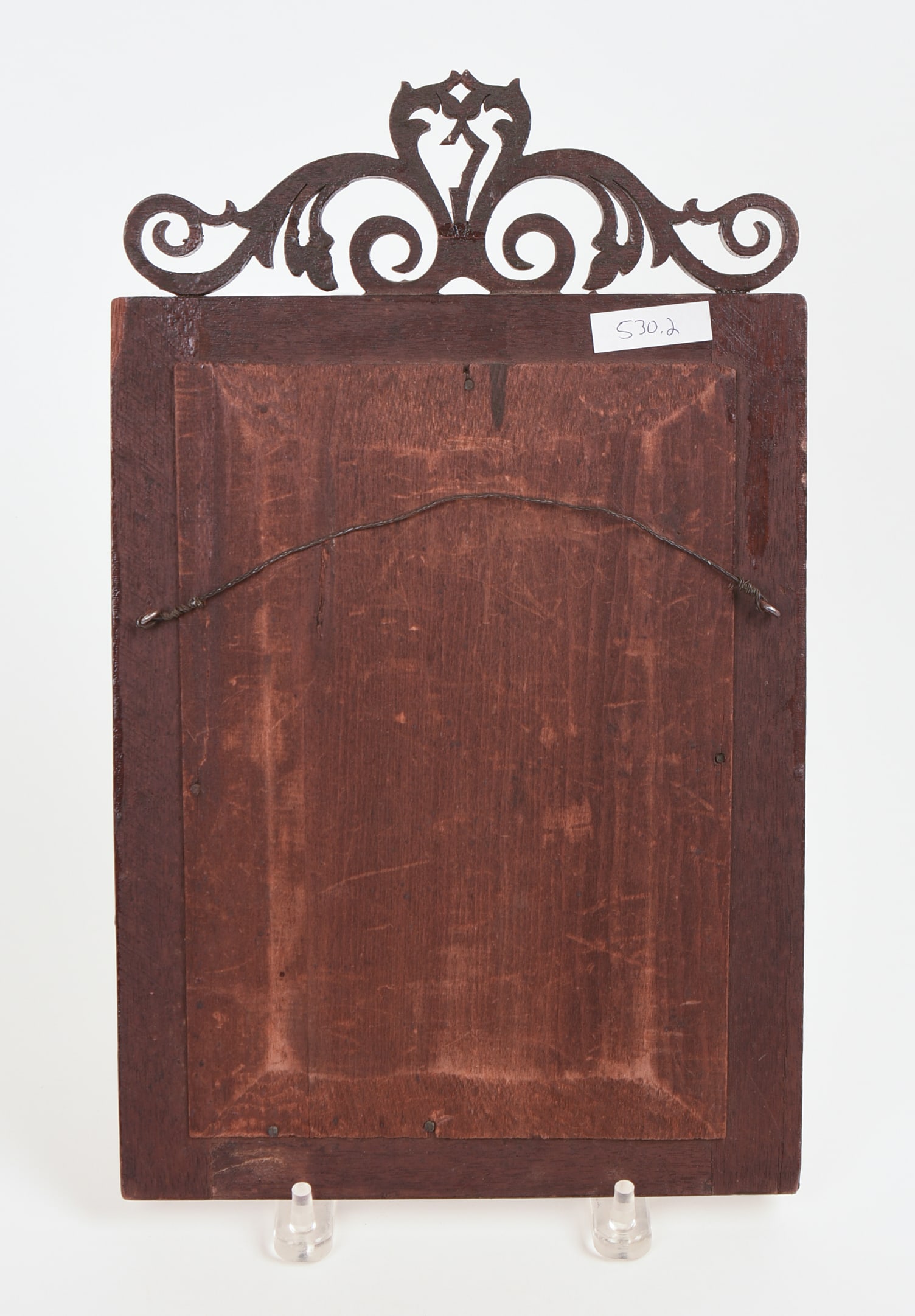 SMALL MIRROR WITH CARVED FRETWORK. - 2
