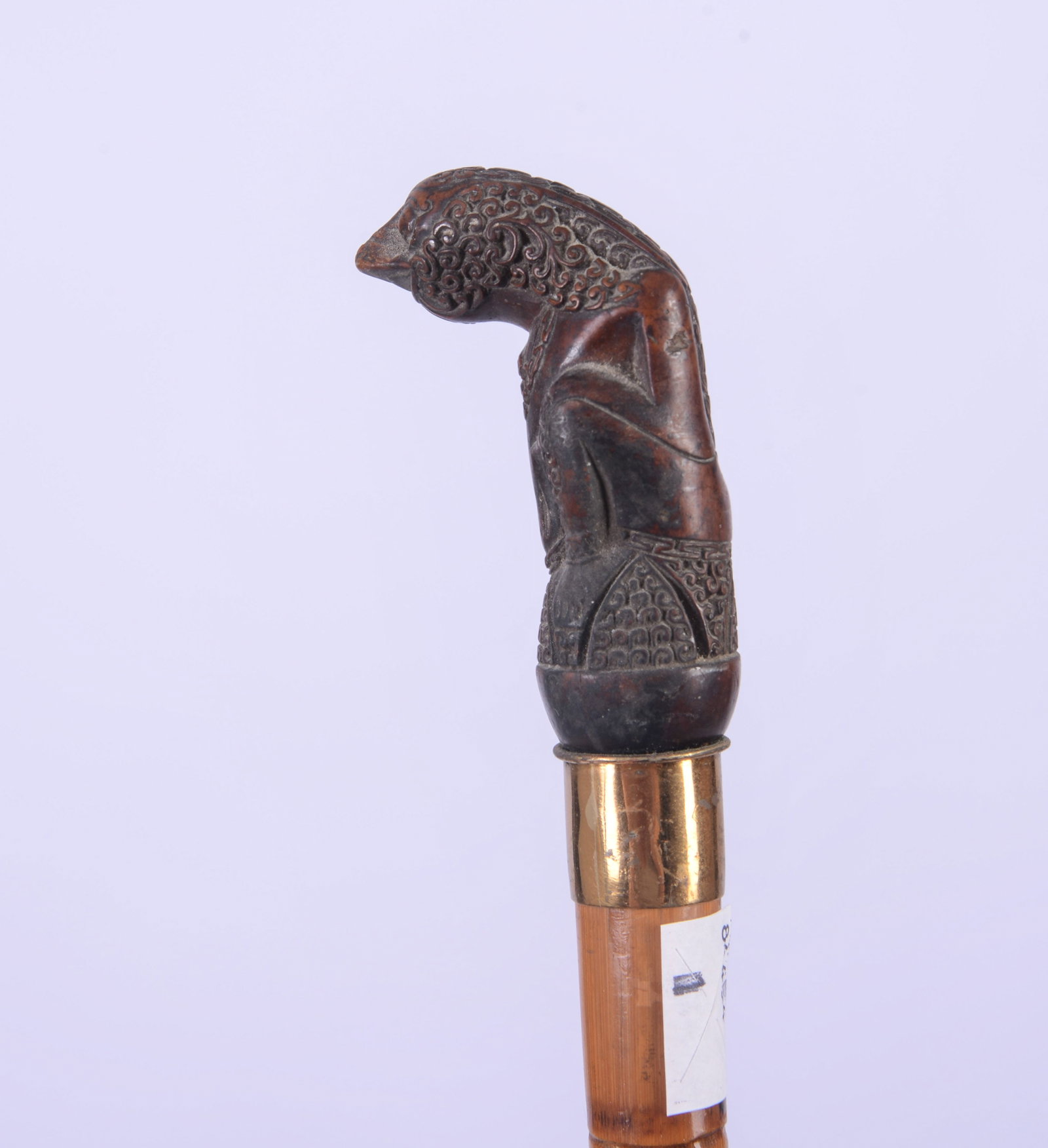 CANE WITH SLOTH HANDLE. - 2