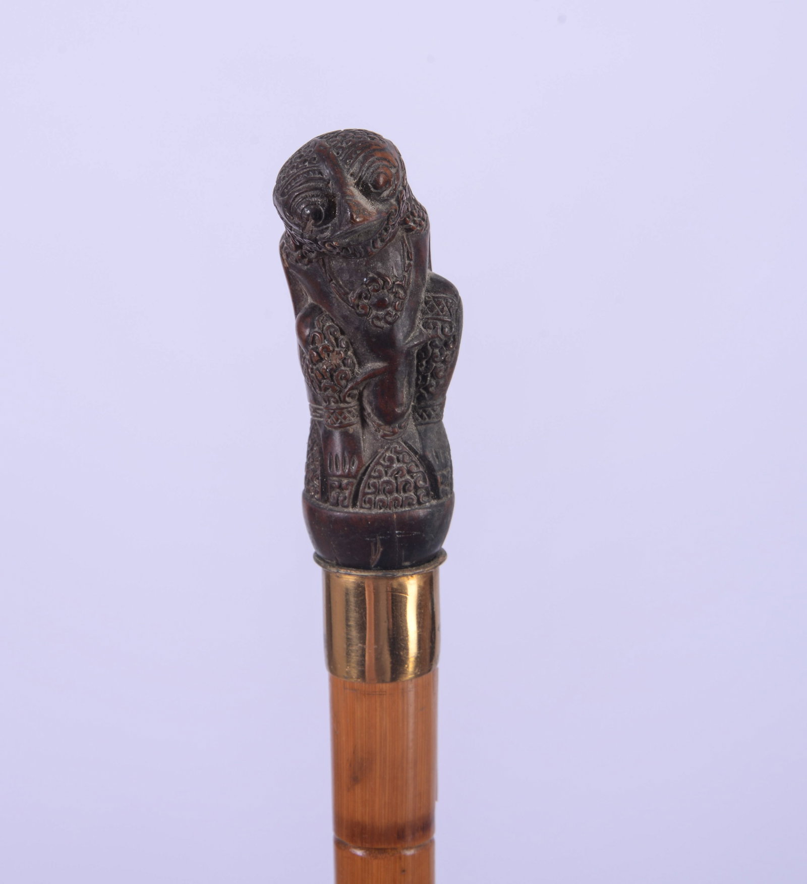 CANE WITH SLOTH HANDLE. - 3