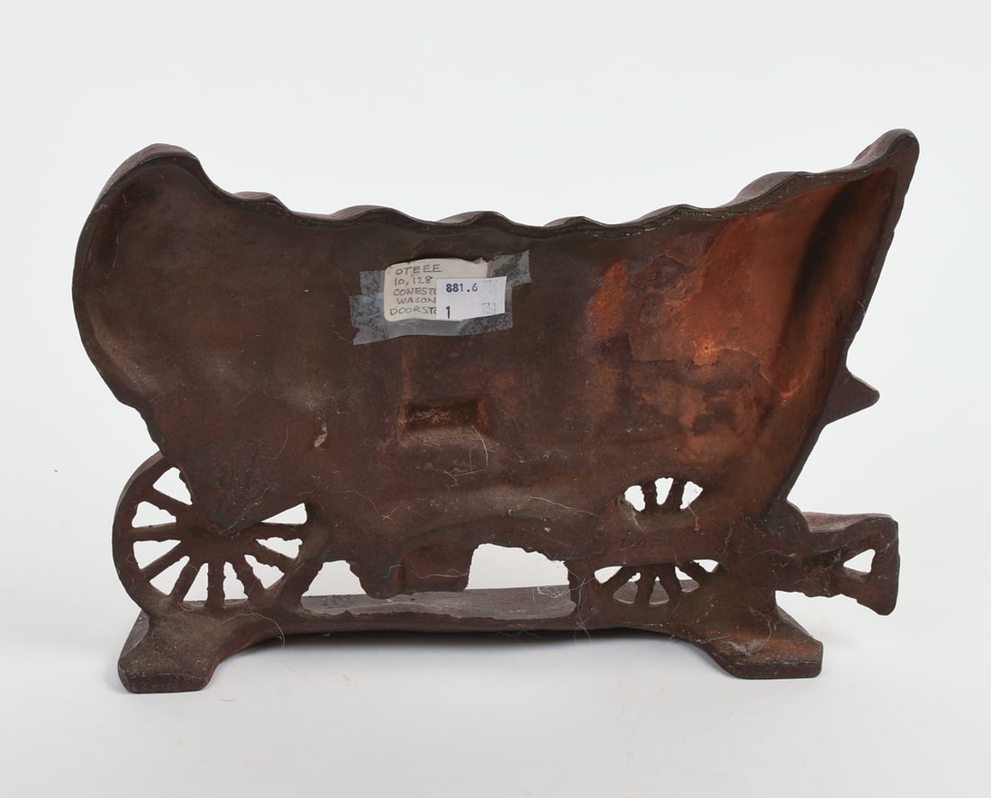 CAST IRON CONESTOGA WAGON DOORSTOP. - 2