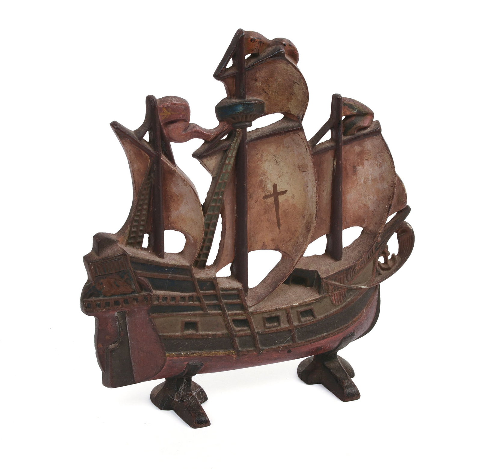 CAST IRON SHIP DOORSTOP.: 11.5 x 10.5 inches.