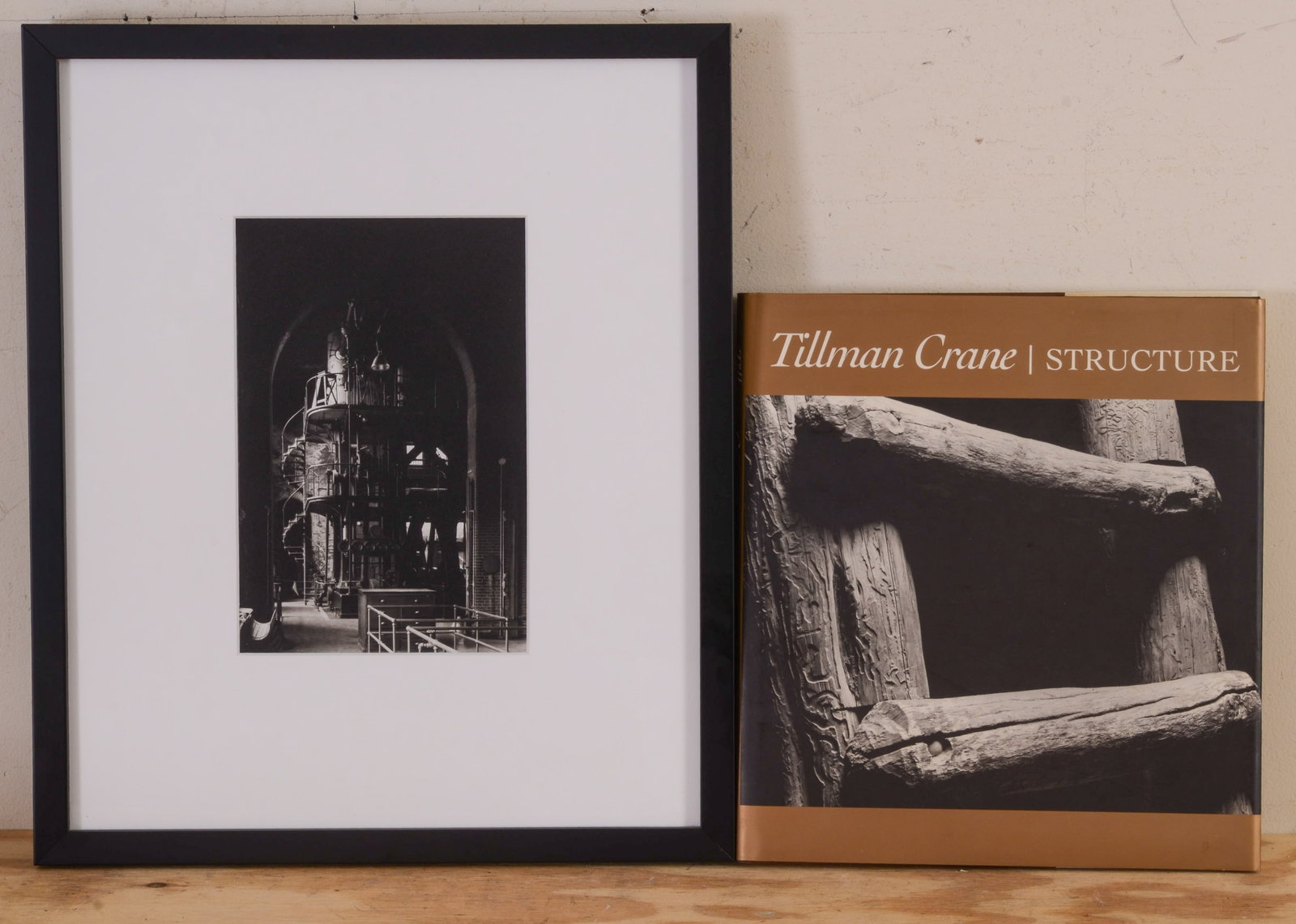 TILLMAN CRANE SIGNED BOOK AND PHOTOGRAPH.: Framed photograph titled Leavitt, Palladium print. Sight 8 x 10. Frame 18 x 15 inches.
