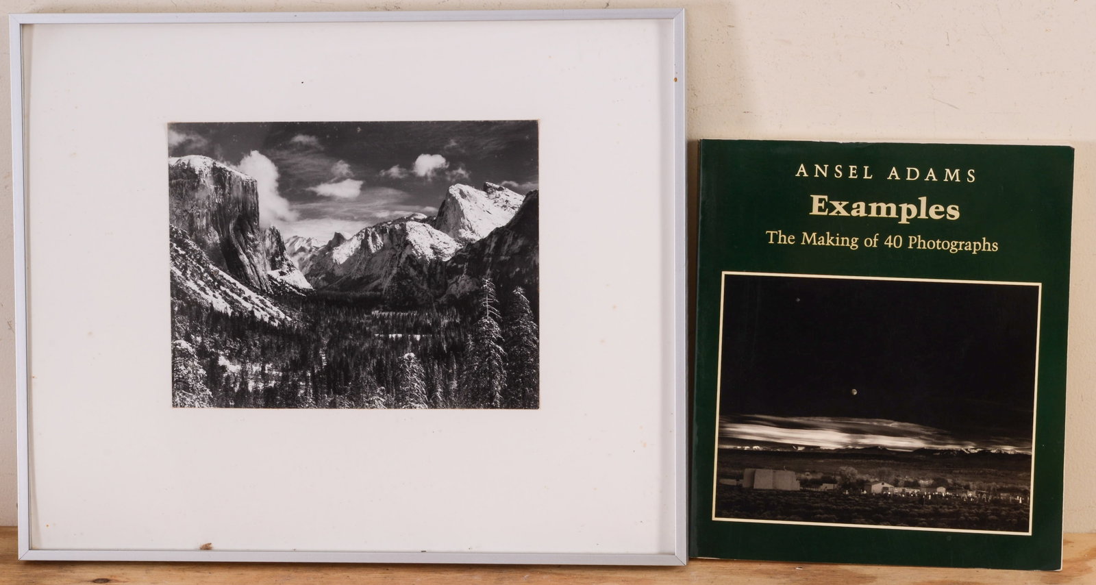 ANSEL ADAMS. CLEARING WINTER STORM.: Silver gelatin print printed by Alan Ross, together with a book. Sight 7 x 9.125 inches. Frame 13.5 x 16.5 inches. 