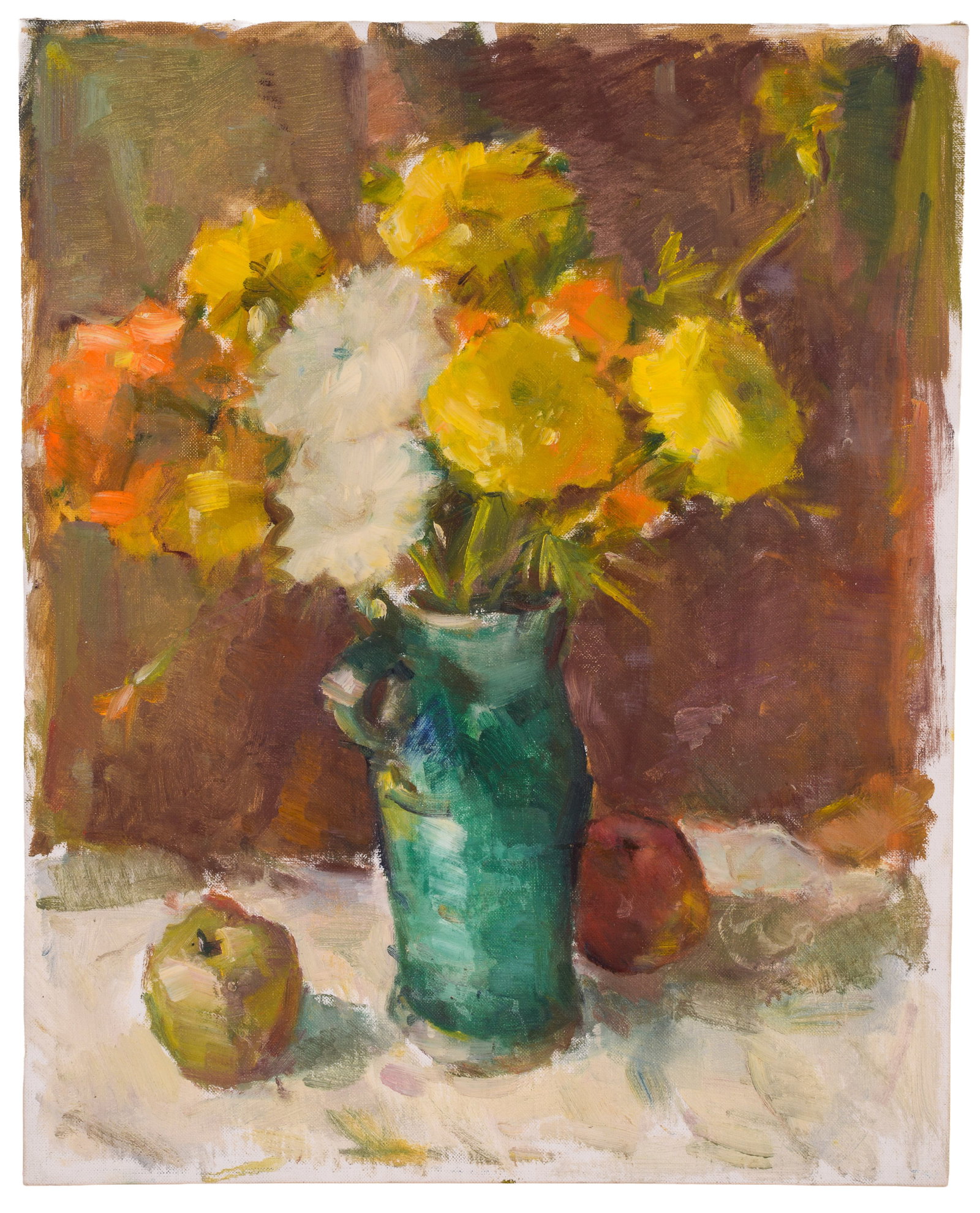 CARL WILLIAM PETERS (1897 - 1980). STILL LIFE WITH VASE OF FLOWERS.: Unframed oil on board, signed on verso. 20 x 16 inches.