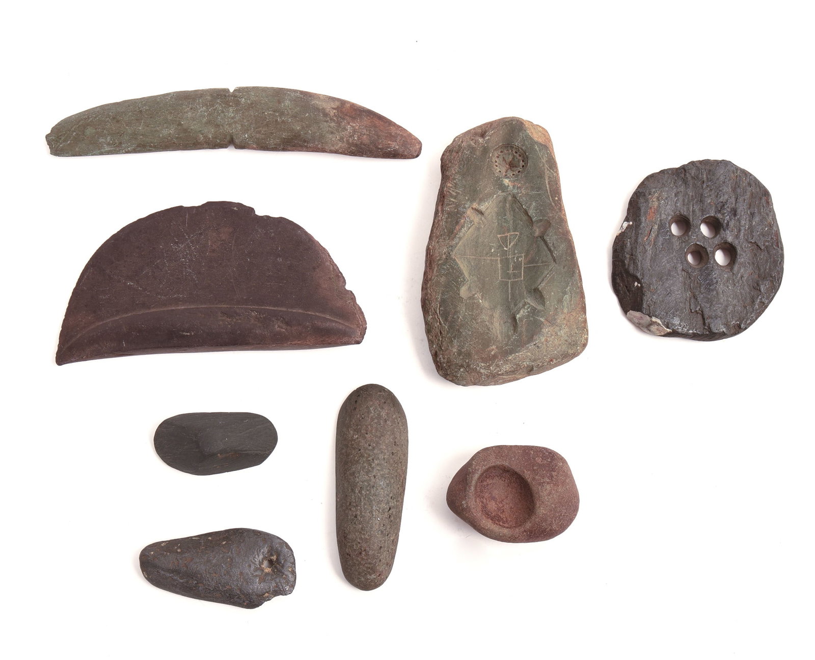 COLLECTION OF NATIVE AMERICAN STONE TOOLS. (1 of 2)