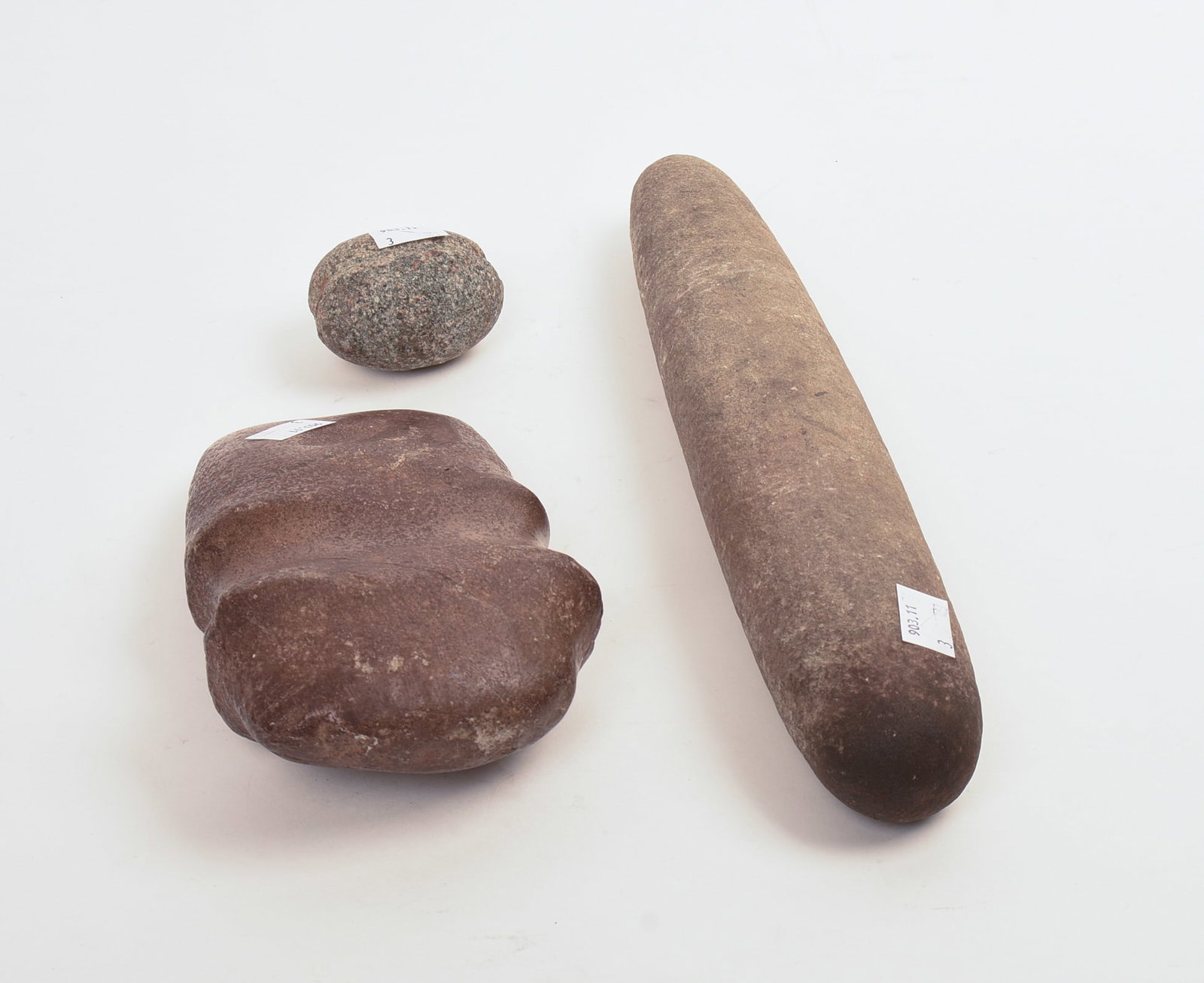 THREE NATIVE AMERICAN STONE TOOLS. - 3