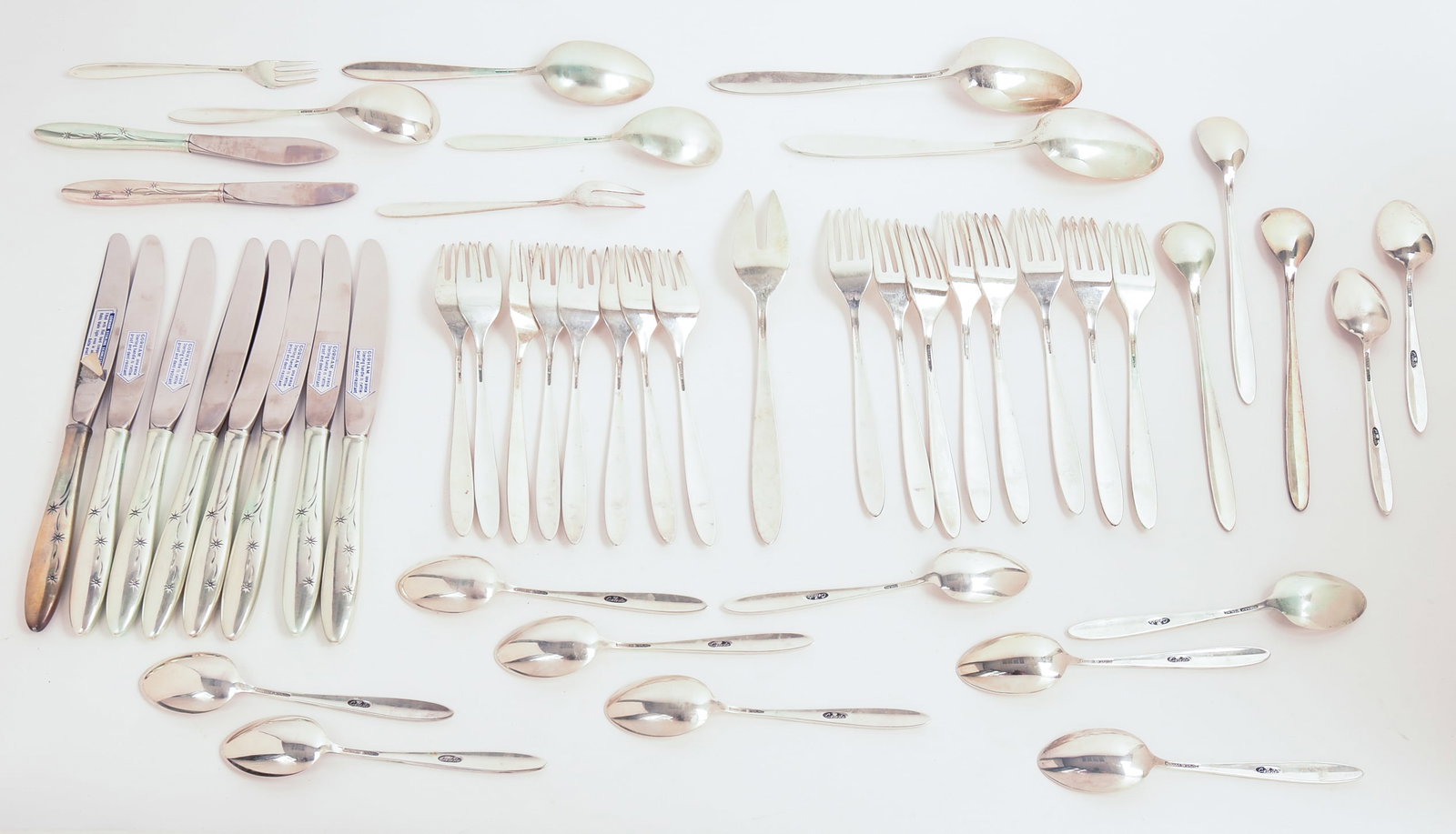 GORHAM STERLING SILVER CELESTE PATTERN FLATWARE SERVICE. - 3