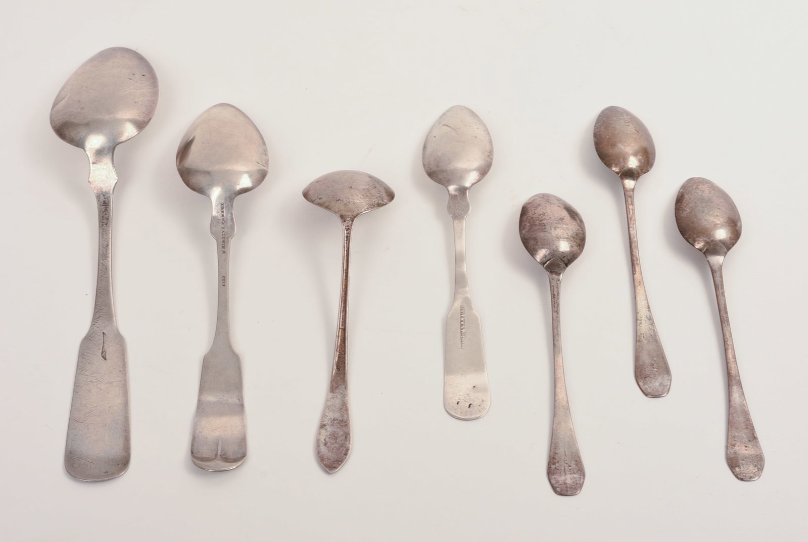 SEVEN COIN SILVER SPOONS. - 2