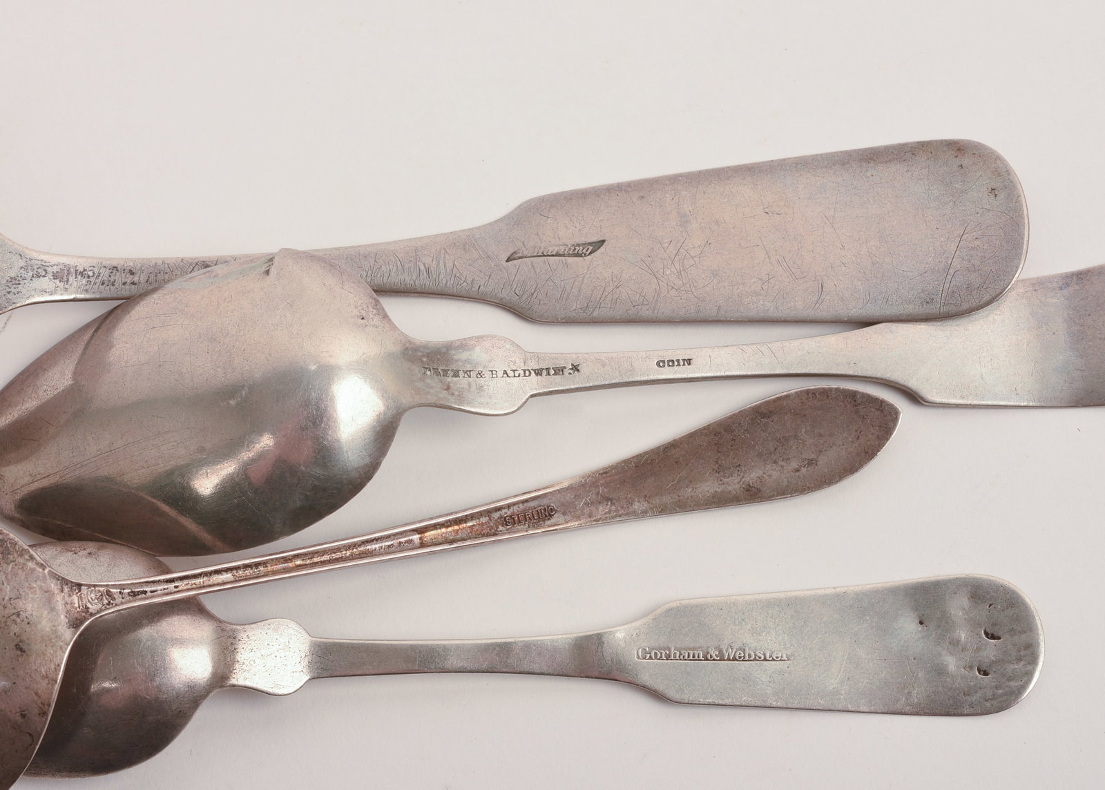 SEVEN COIN SILVER SPOONS. - 3